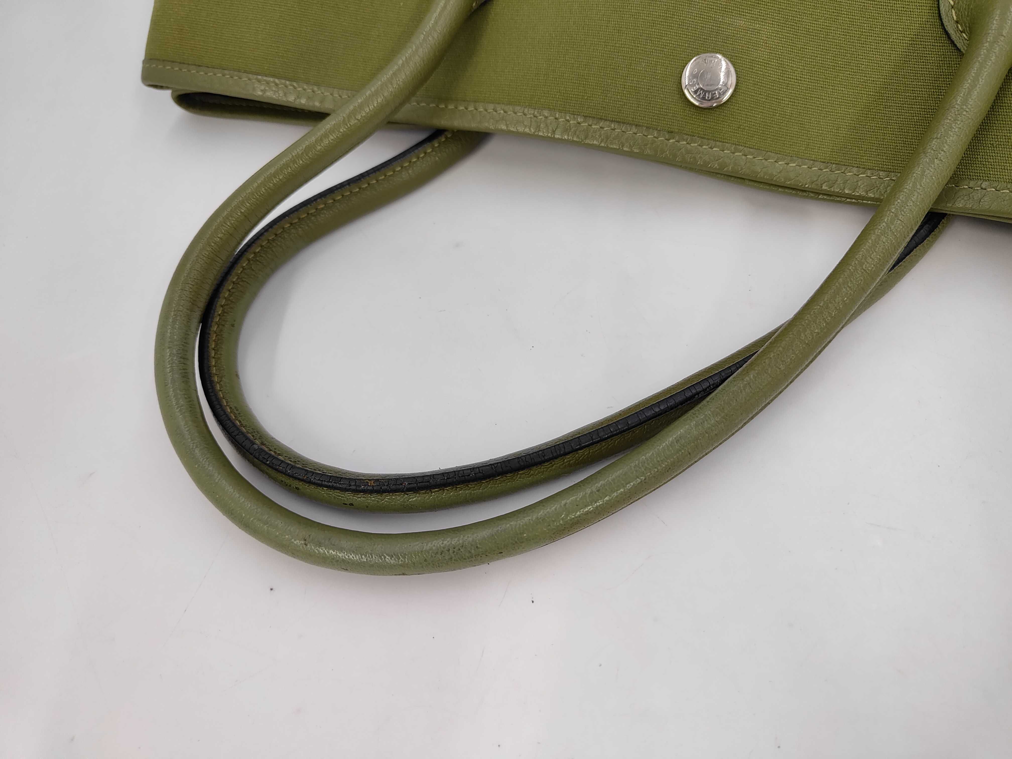 Garden Party Leather Handbag Green Tote Bag — view 4
