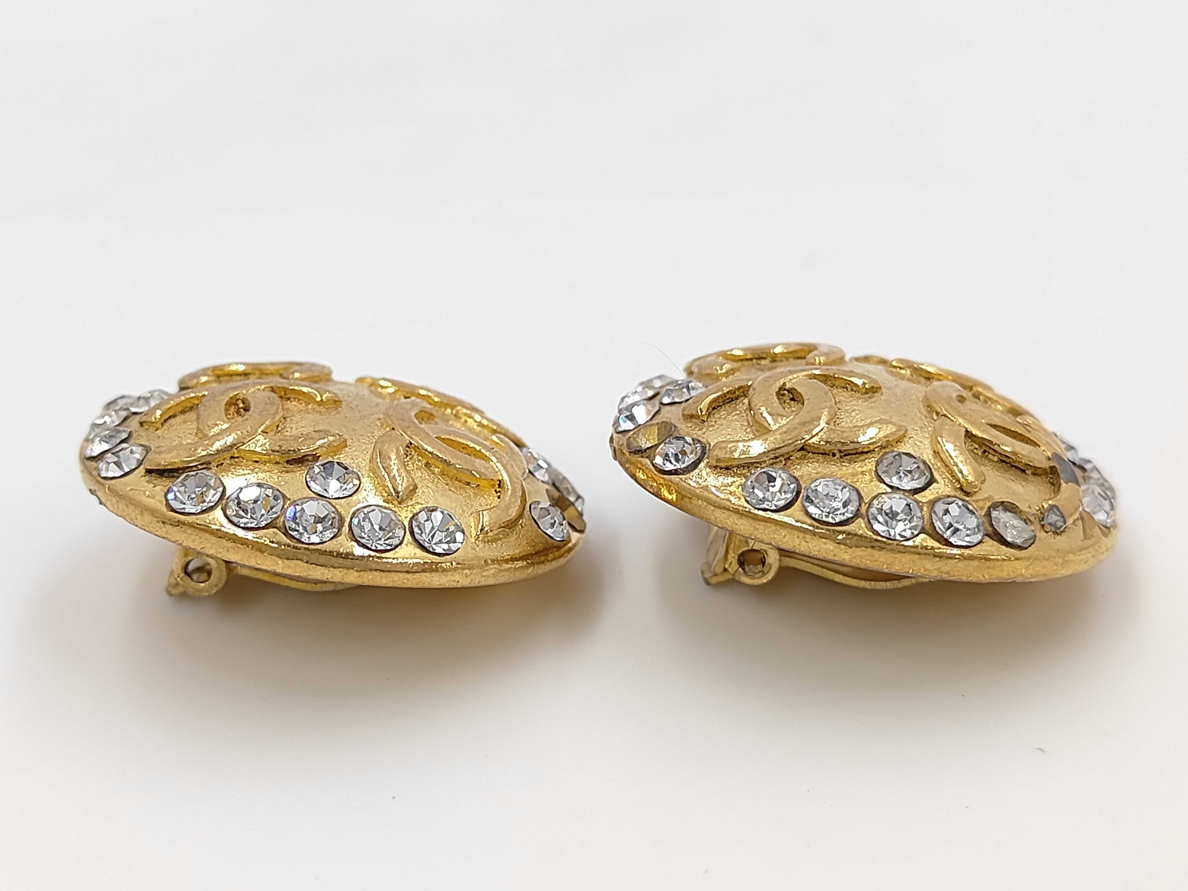 earrings, 4-strand Coco Mark design with rhinestones, engraved with numbers 2 and 3. — view 3