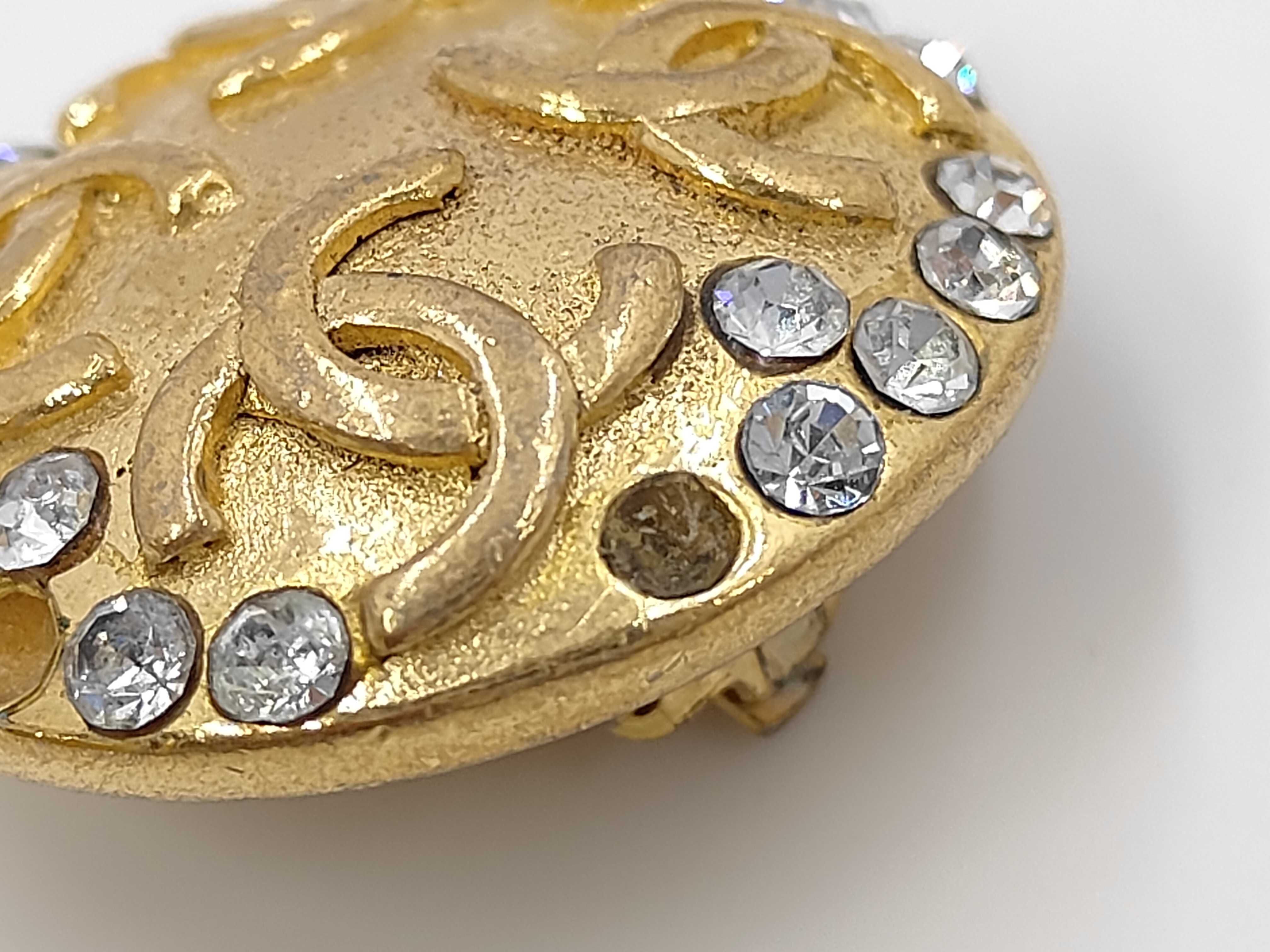 earrings, 4-strand Coco Mark design with rhinestones, engraved with numbers 2 and 3. — view 4