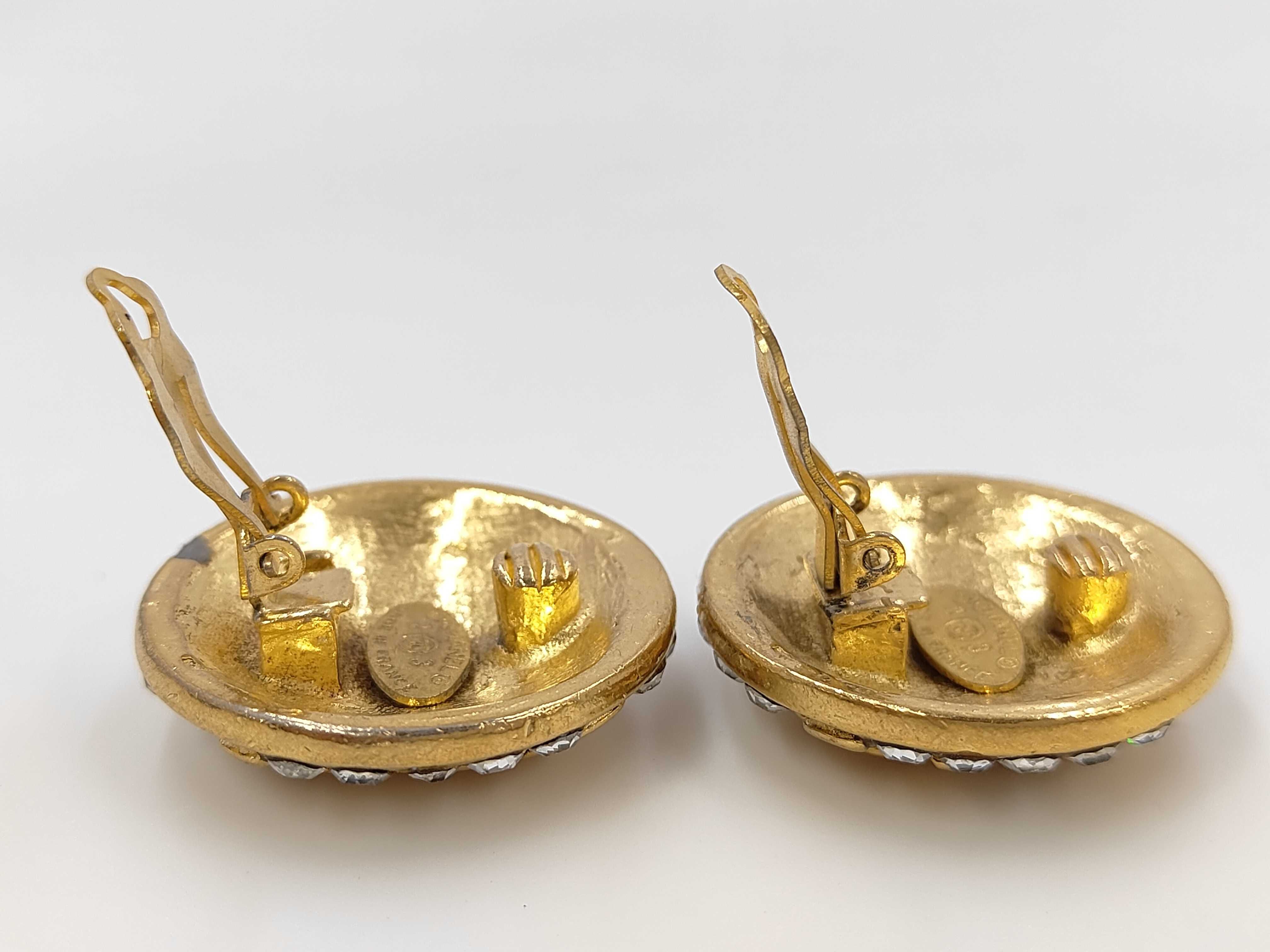 earrings, 4-strand Coco Mark design with rhinestones, engraved with numbers 2 and 3. — view 5