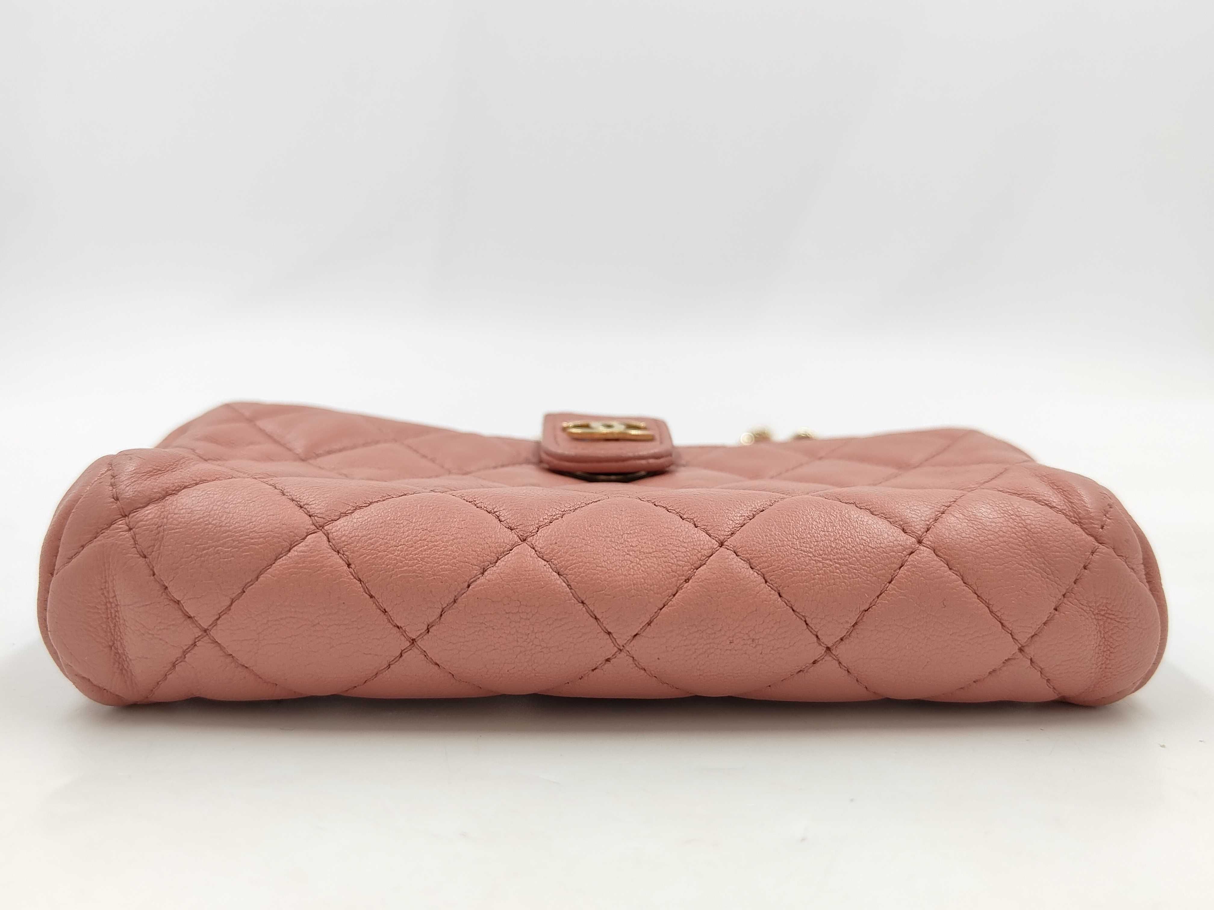 Coco Mark Mini Matelassé Valentine Chain Shoulder Bag Pink Shoulder Bag — view 3