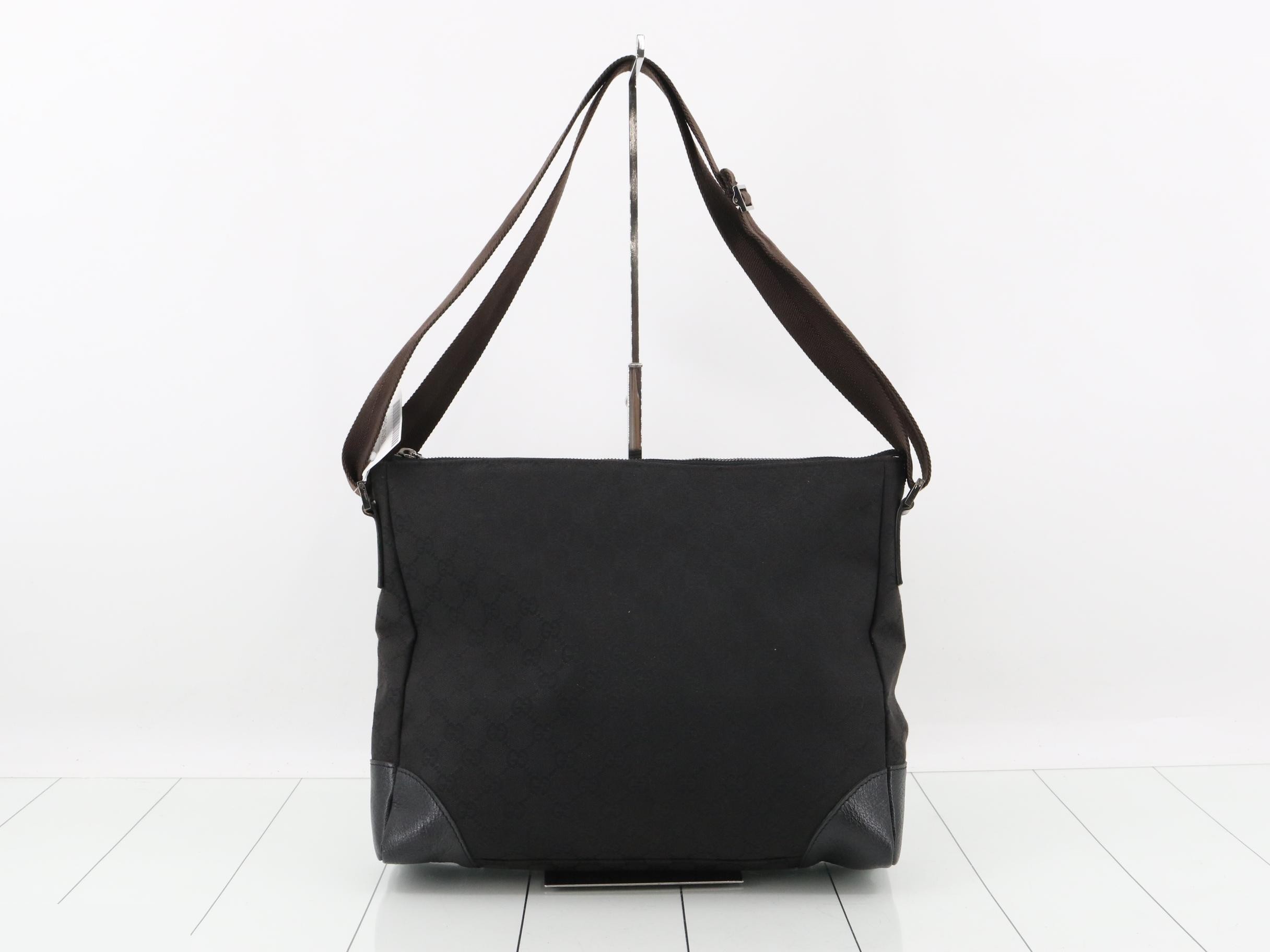 Canvas Shoulder Bag, Black, 110054, 25103 — view 2