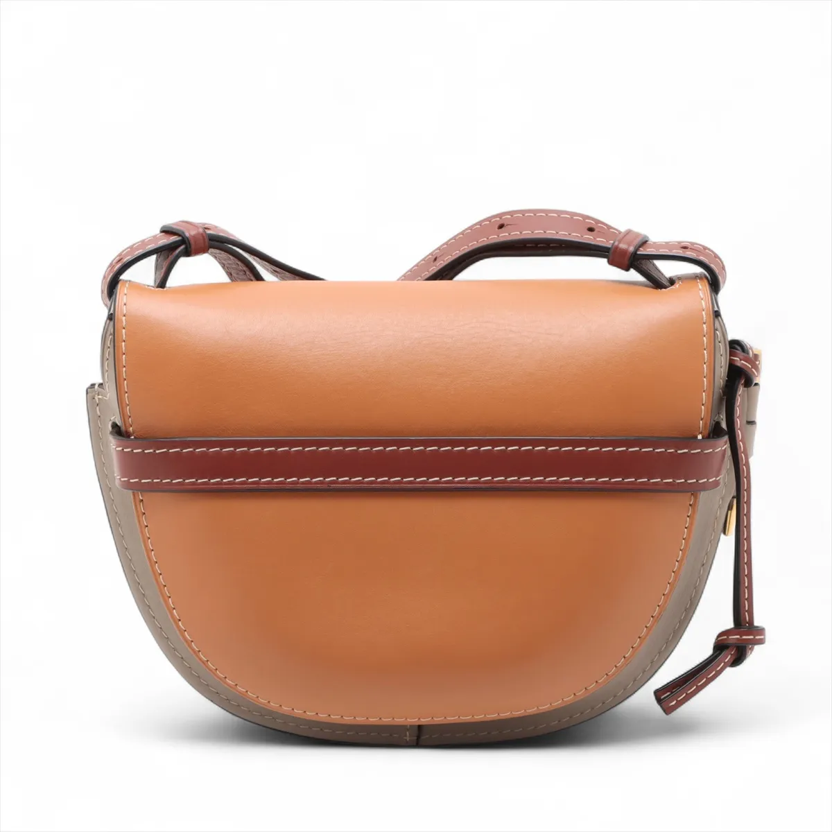 Gate Bag Small Leather Shoulder Bag Brown x Gray — view 2