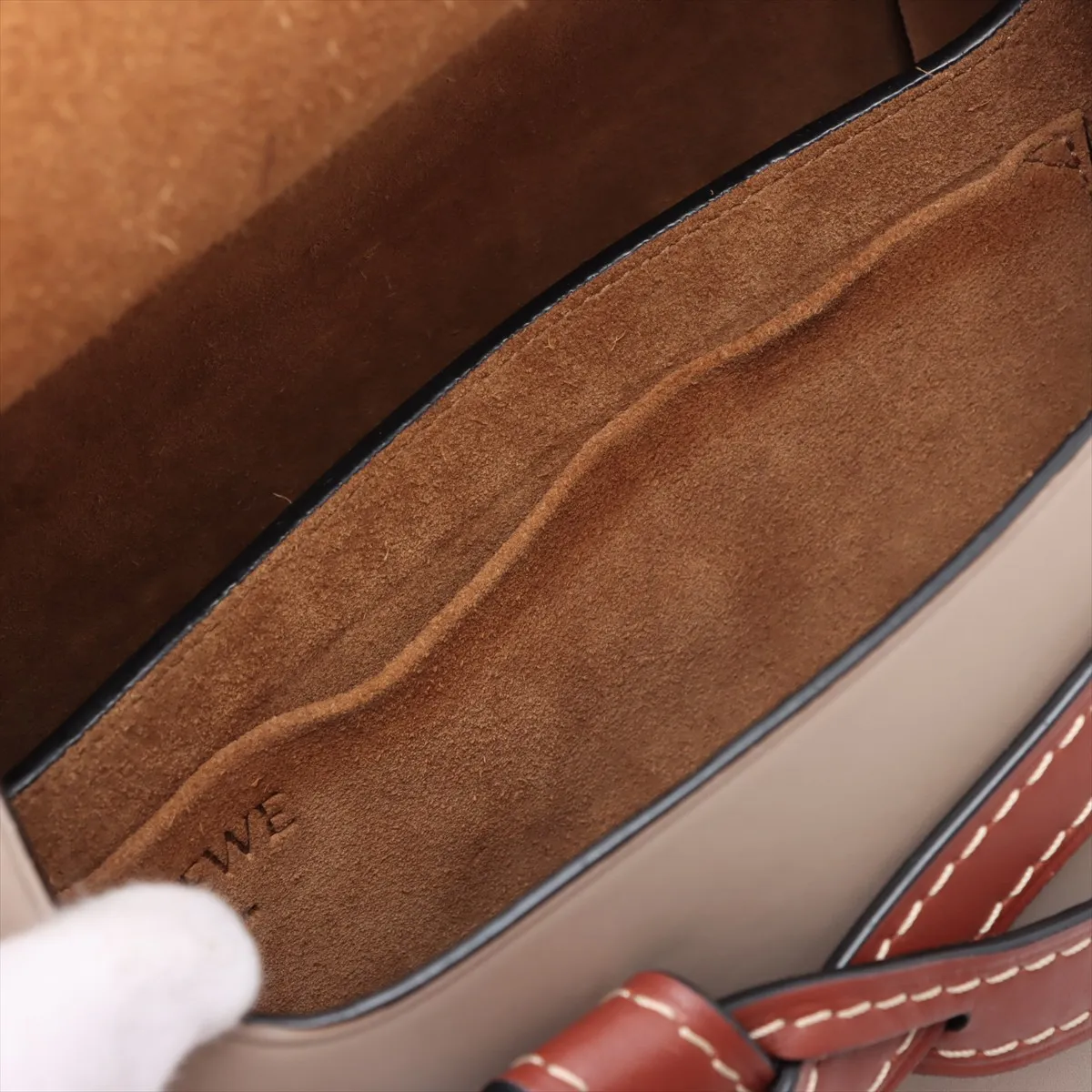 Gate Bag Small Leather Shoulder Bag Brown x Gray — view 12