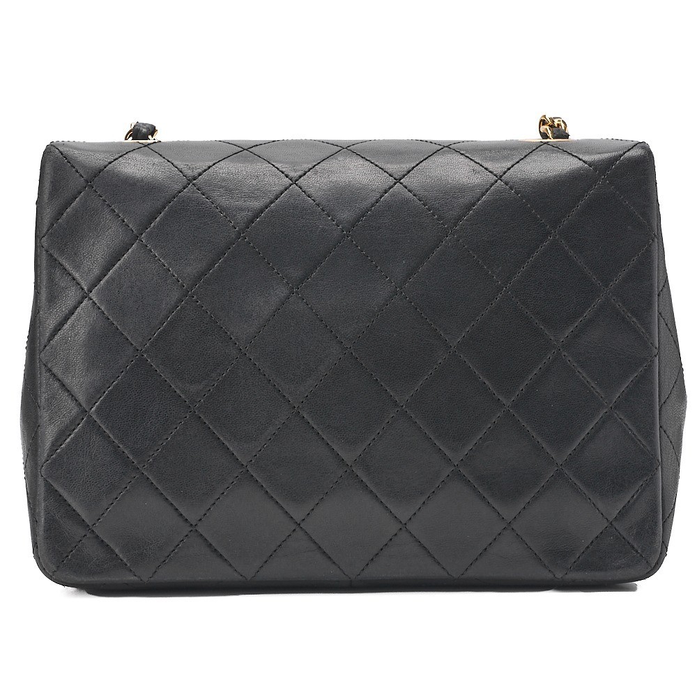 Lambskin Mini Matelassé 20 Chain Shoulder Bag, Black, Gold Hardware, Series 1 — view 2