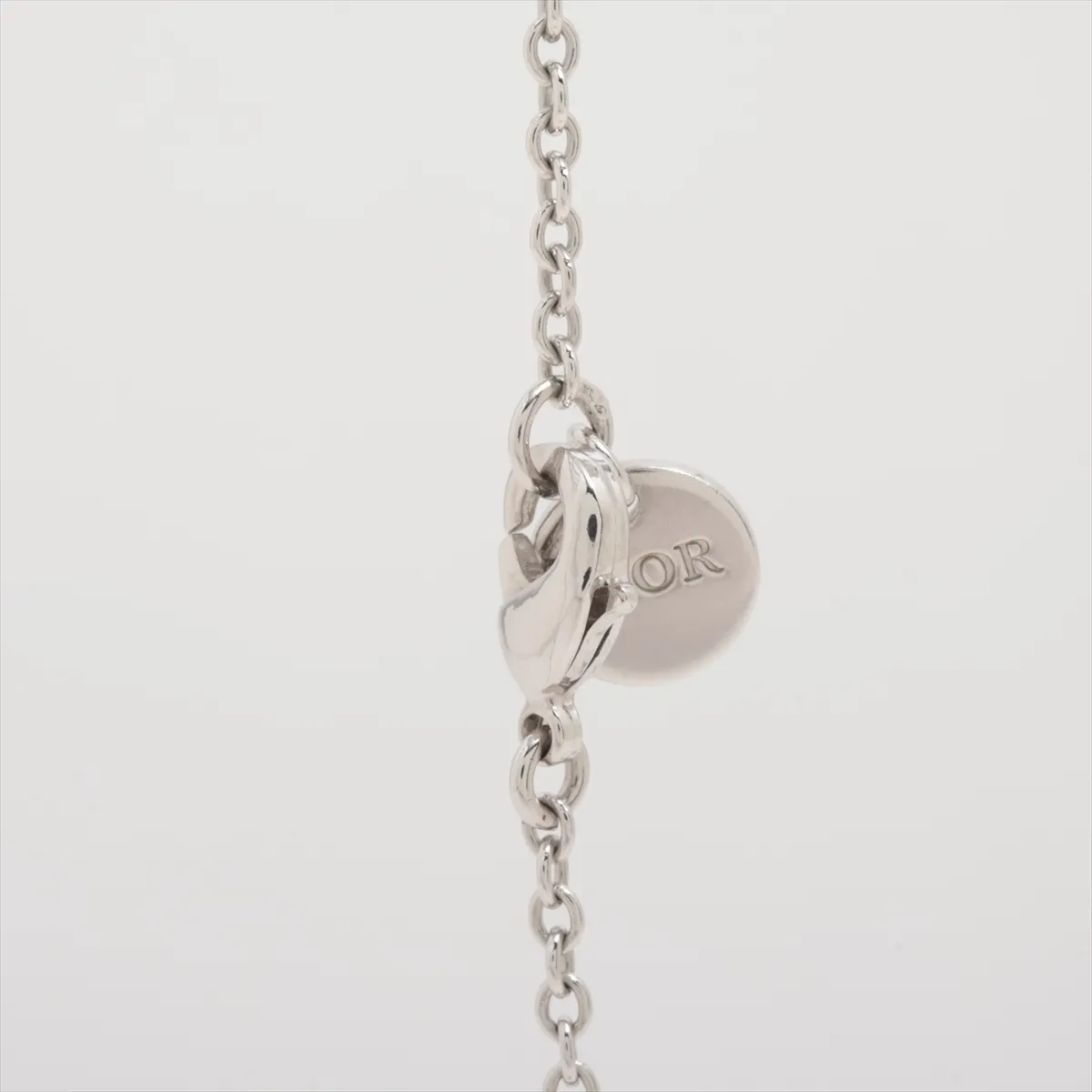 Petit CD necklace, gold plated with rhinestones, silver. Shows signs of wear including — view 3