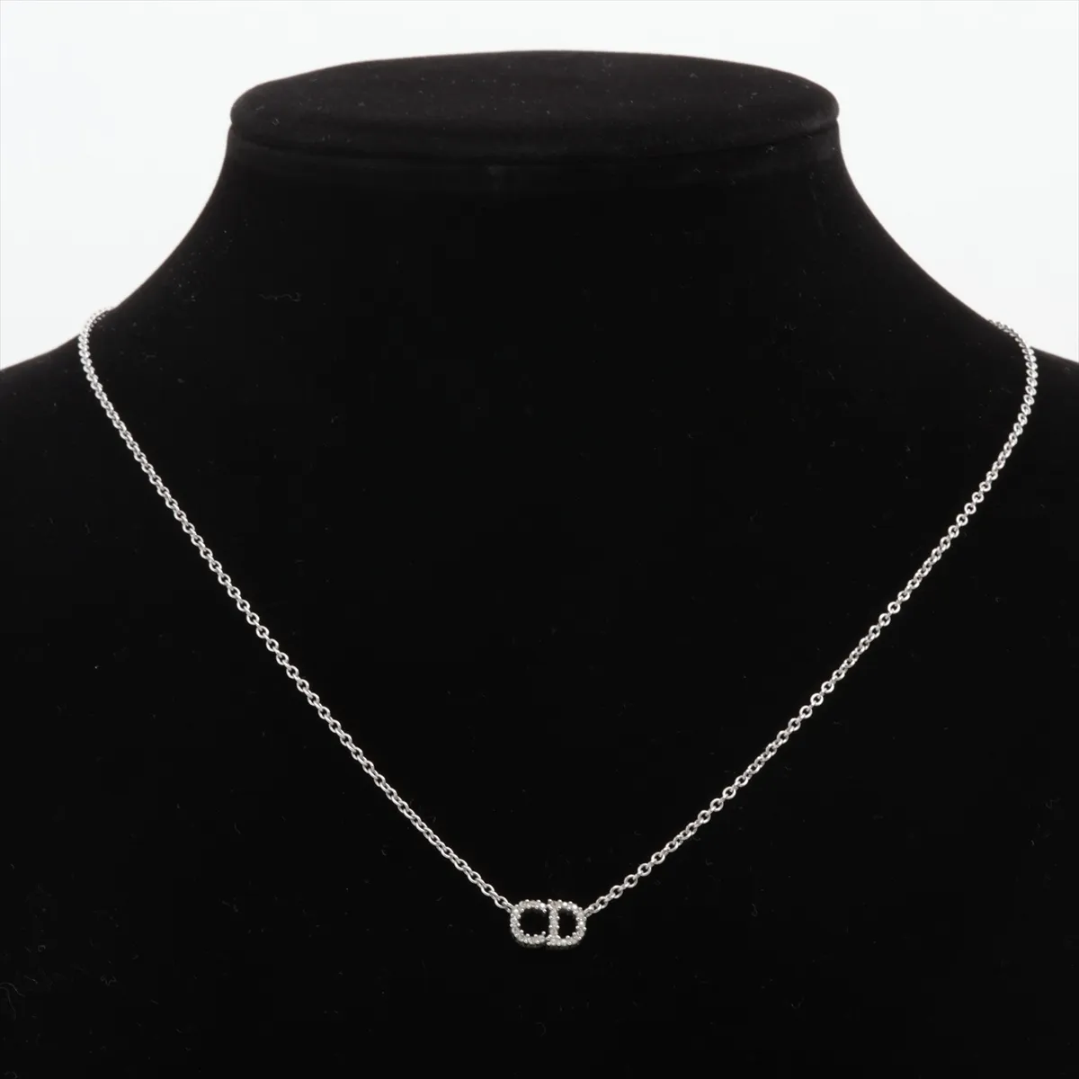 Petit CD necklace, gold plated with rhinestones, silver. Shows signs of wear including — view 5