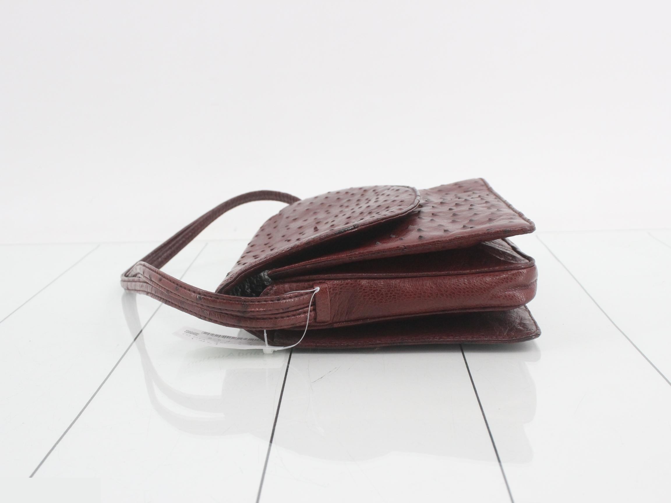 Shoulder bag, burgundy, ostrich leather — view 4