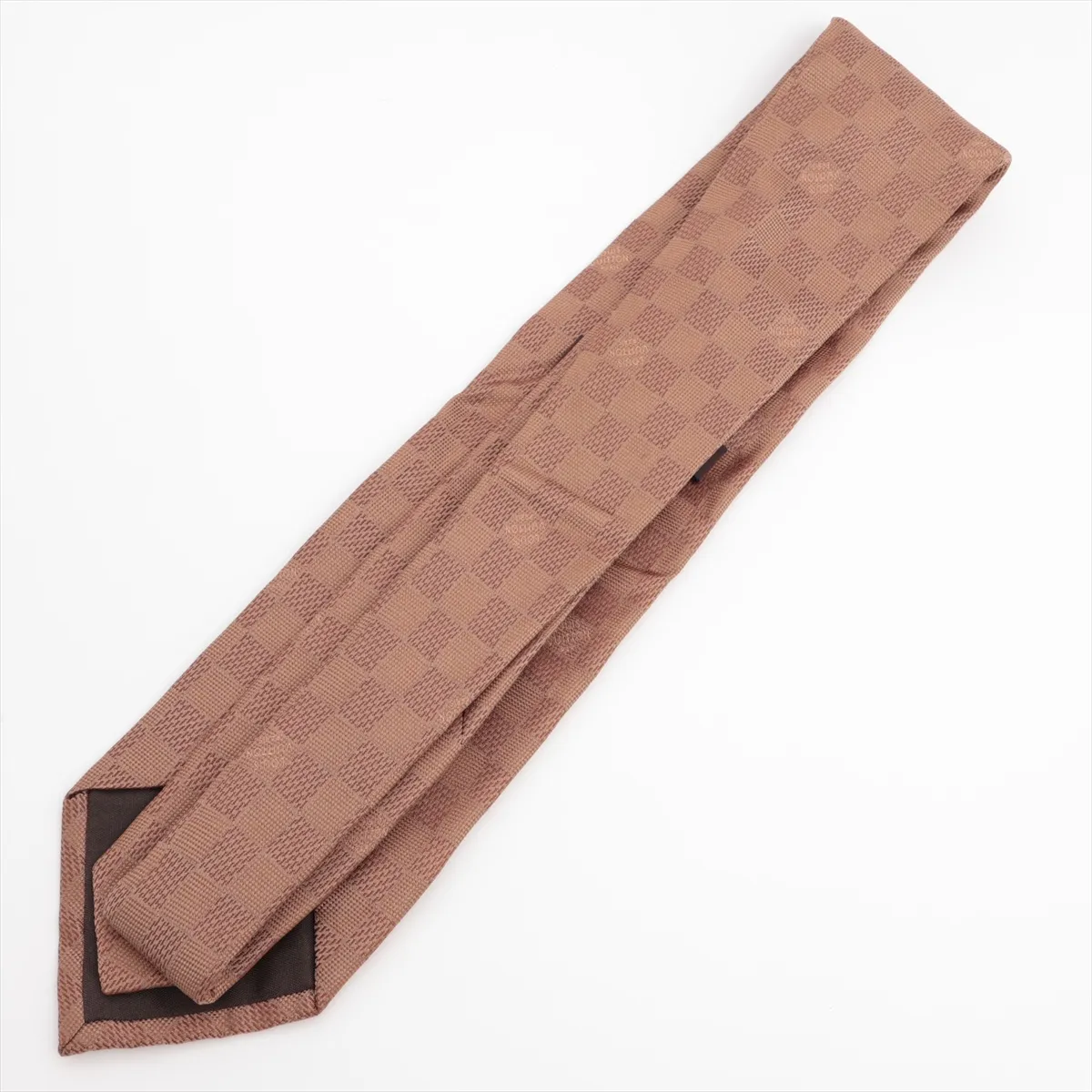 silk tie, brown, with — view 2