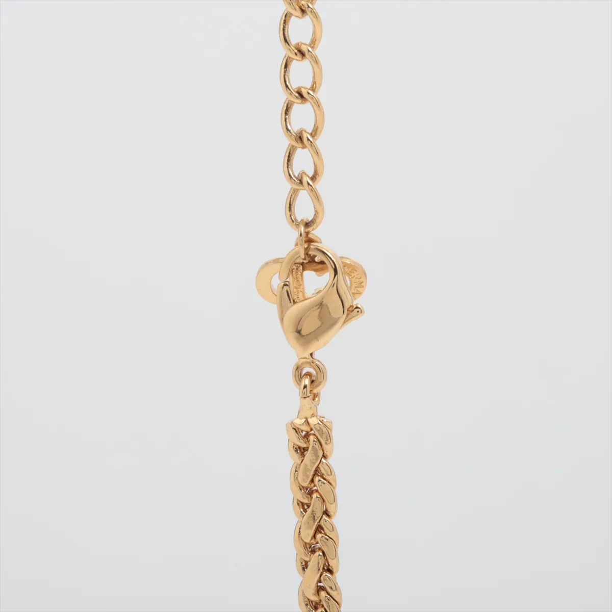 necklace, gold plated with rhinestones. Shows signs of wear, tarnishing, — view 3