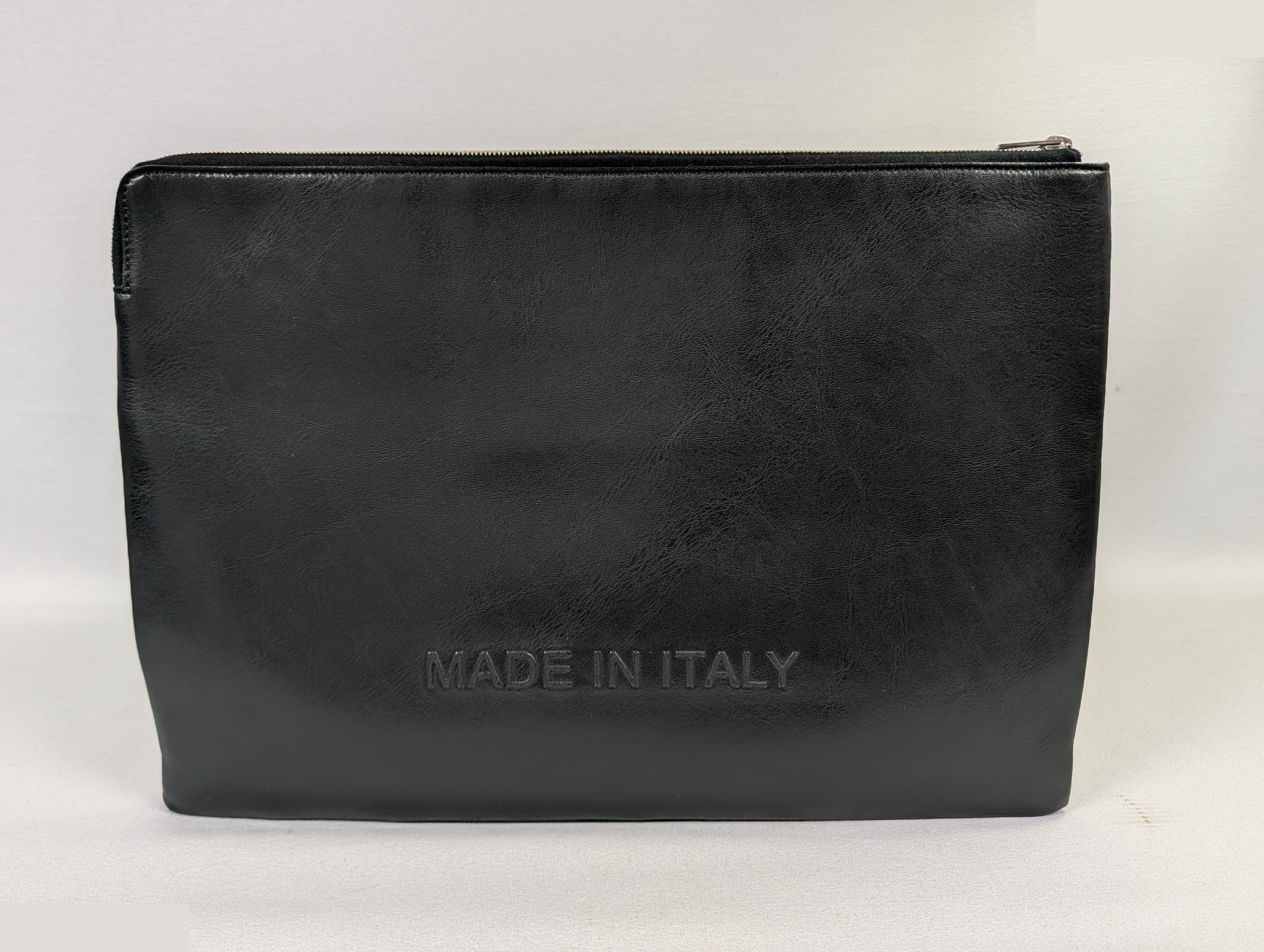 Leather CELINE logo clutch bag, black — view 2