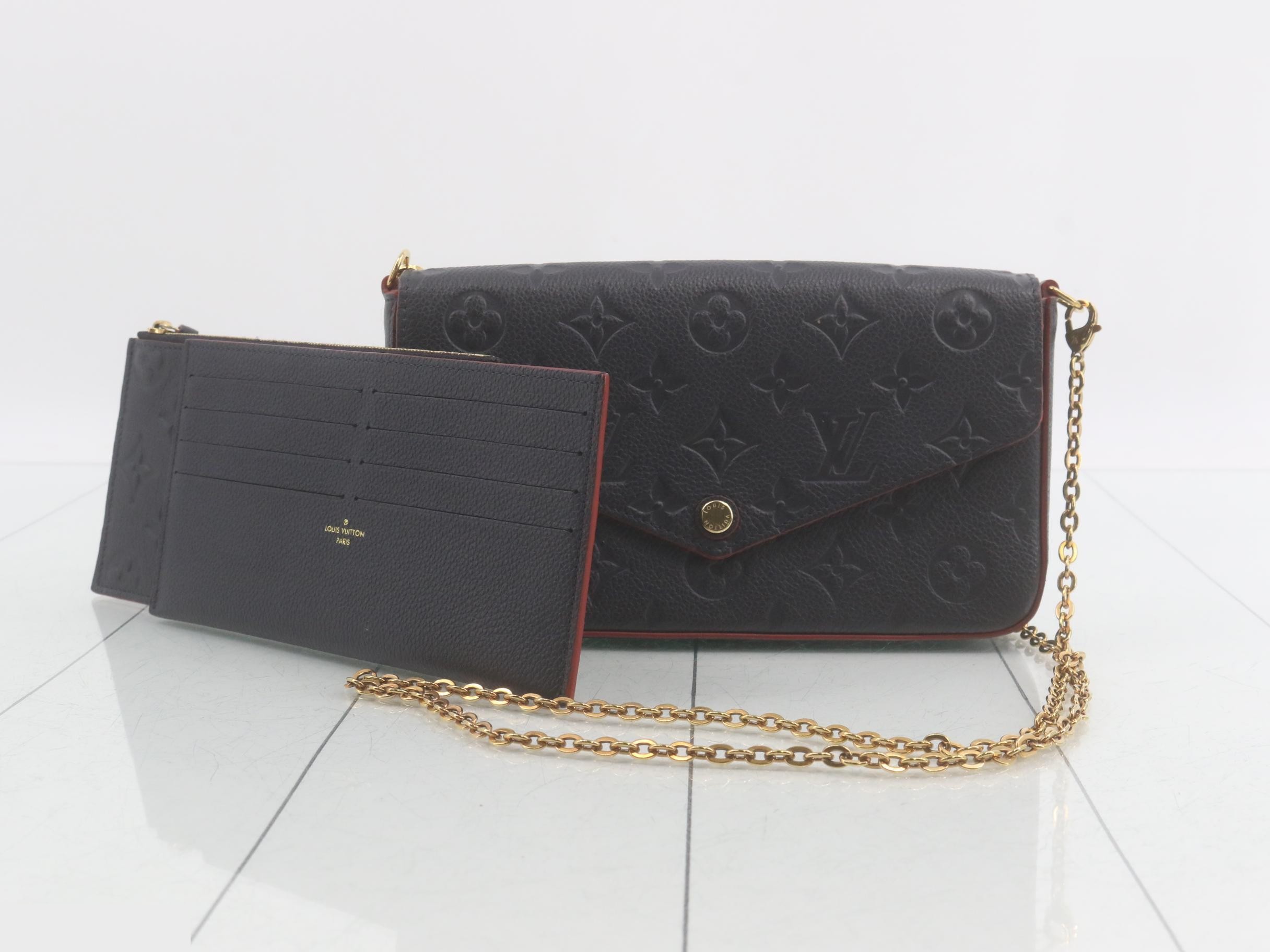 Pochette Felicie Marine Rouge Shoulder Bag with Case