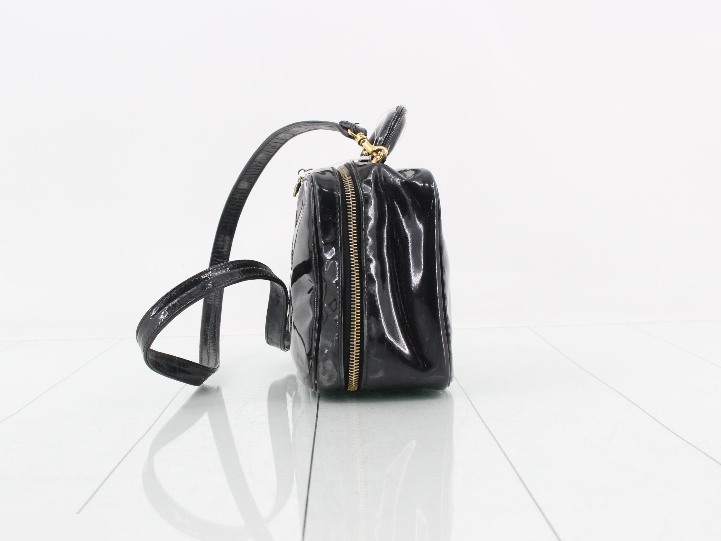 Coco Mark Black Enamel 2-Way Shoulder Bag — view 3