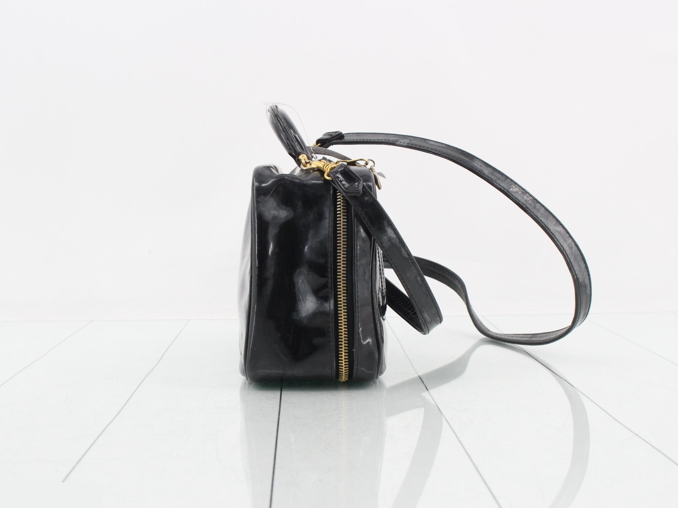 Coco Mark Black Enamel 2-Way Shoulder Bag — view 4