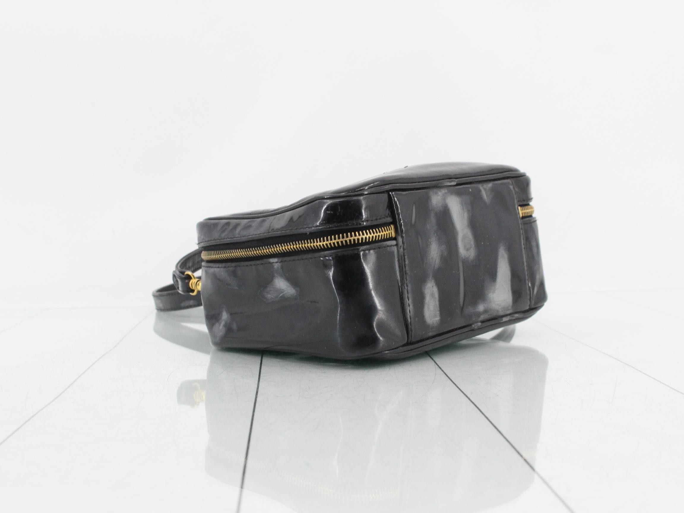 Coco Mark Black Enamel 2-Way Shoulder Bag — view 5