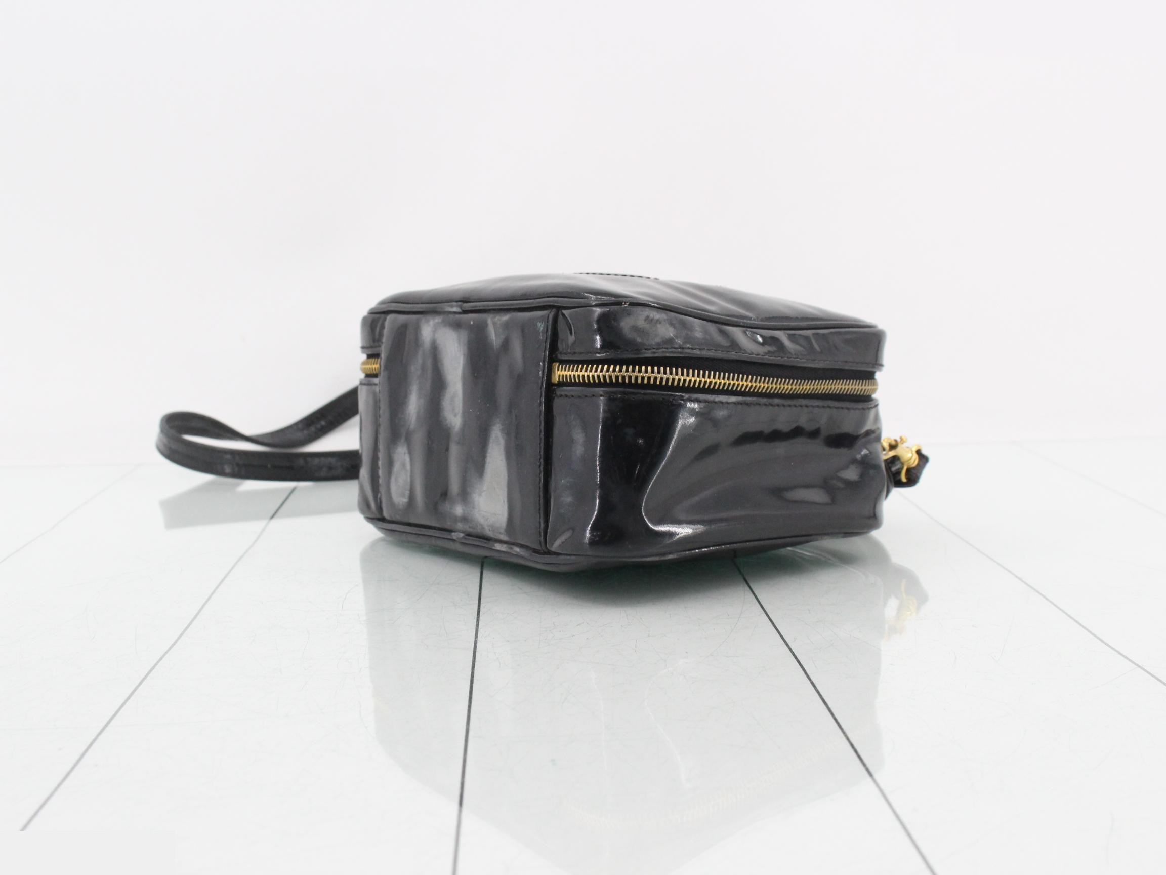 Coco Mark Black Enamel 2-Way Shoulder Bag — view 6