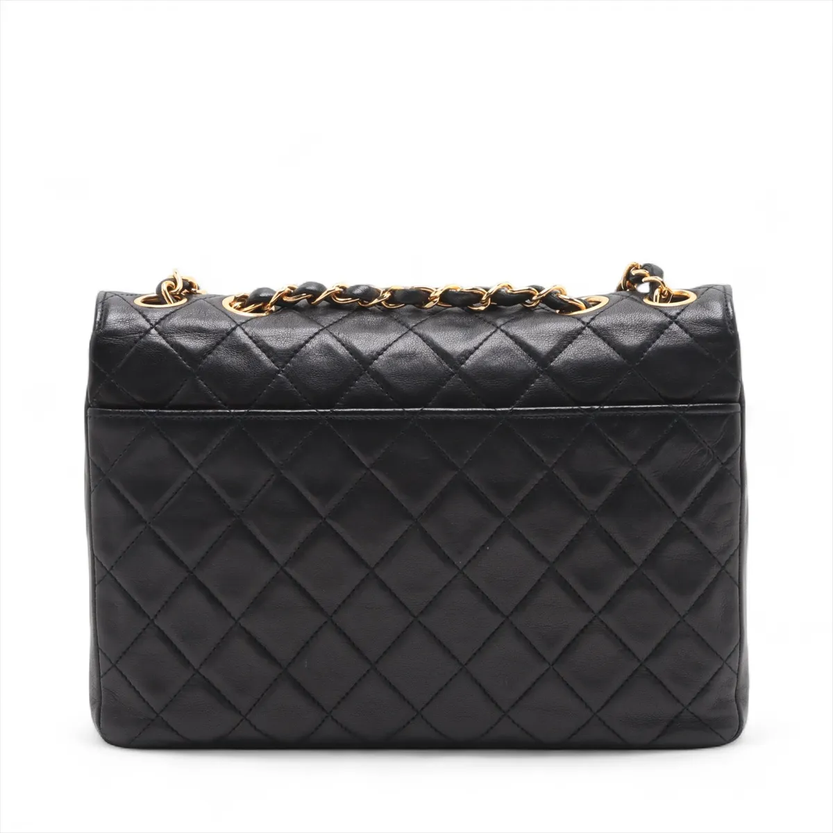 Matelasse Lambskin Single Flap Double Chain Bag Black Gold Hardware 0262153 Series 0 — view 2