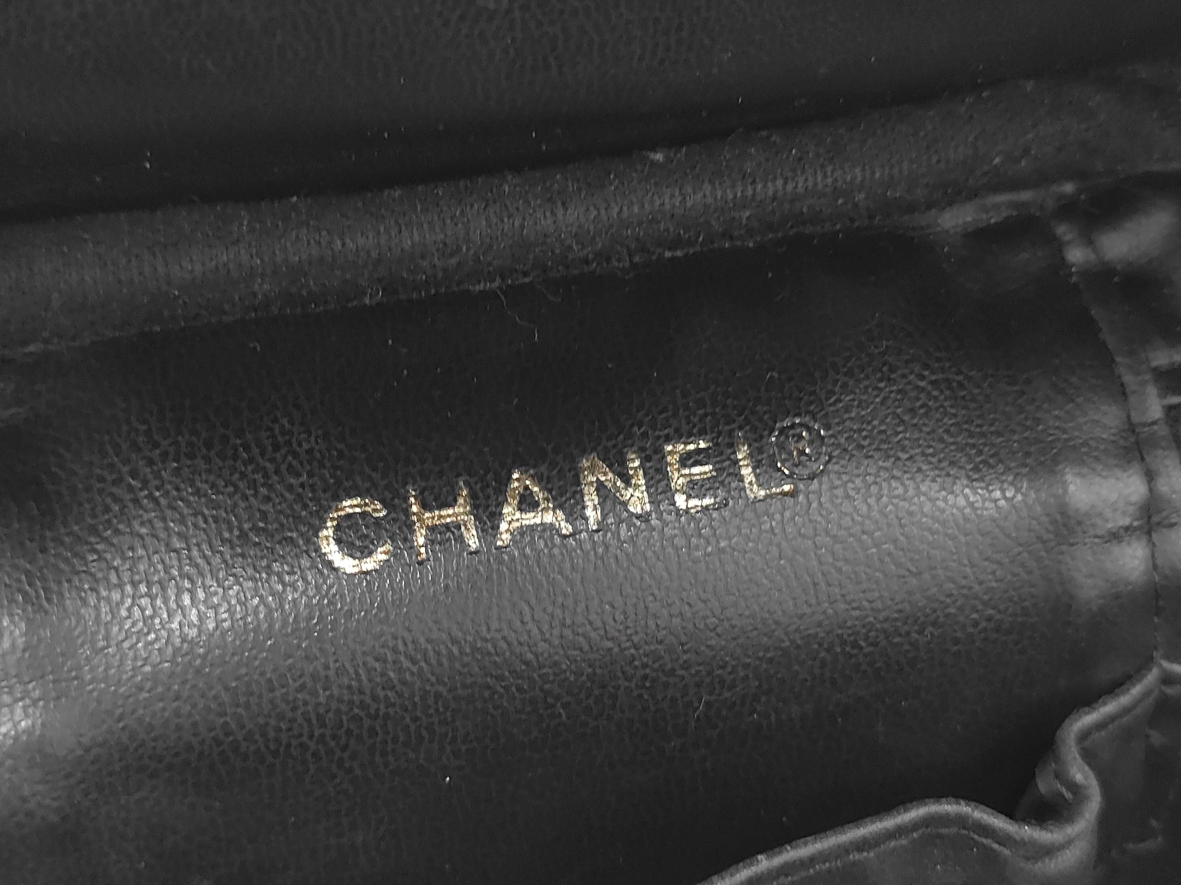 Coco Mark Caviar Leather Black Gold Hardware Vanity Bag — view 3