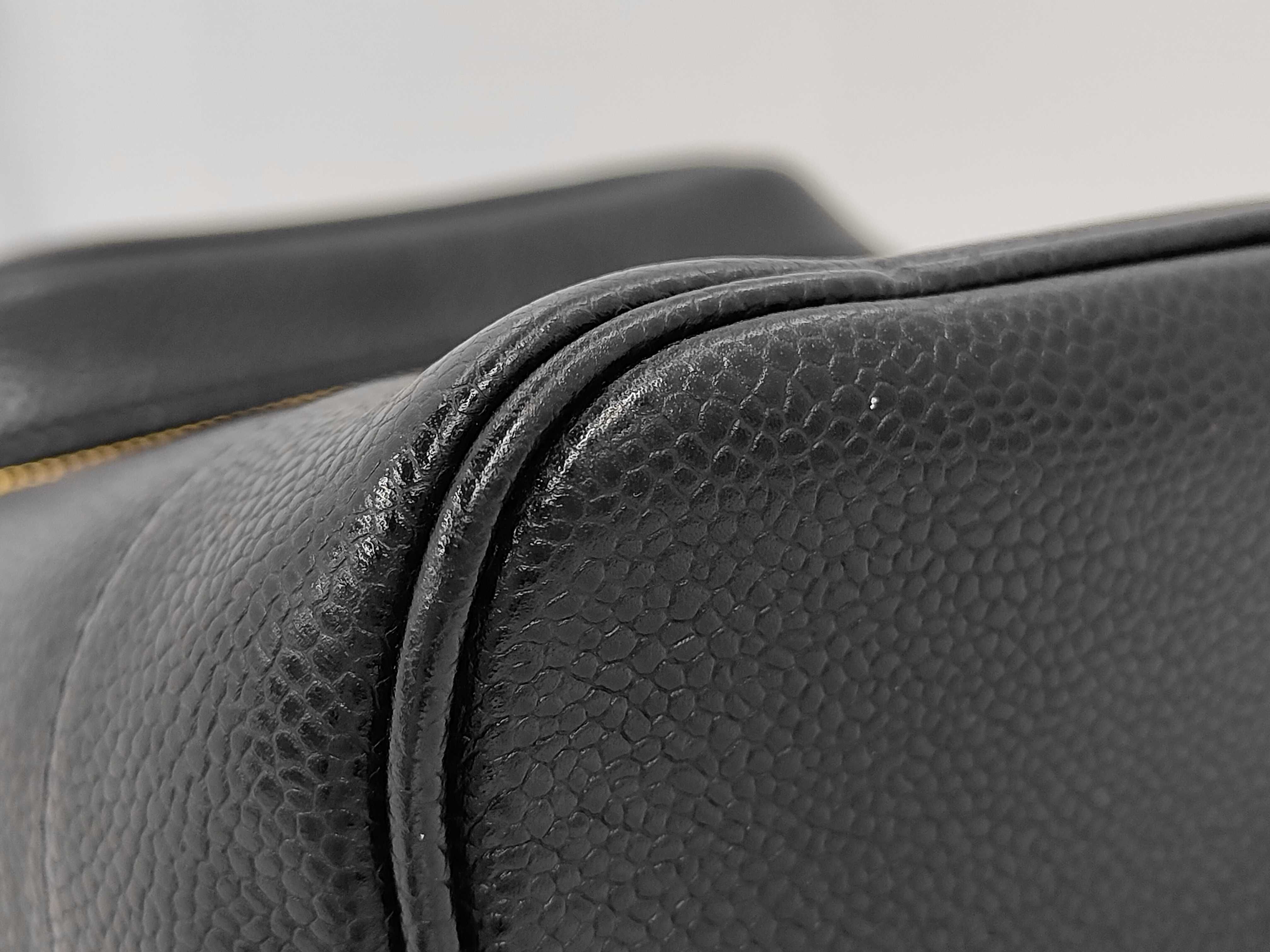 Coco Mark Caviar Leather Black Gold Hardware Vanity Bag — view 9