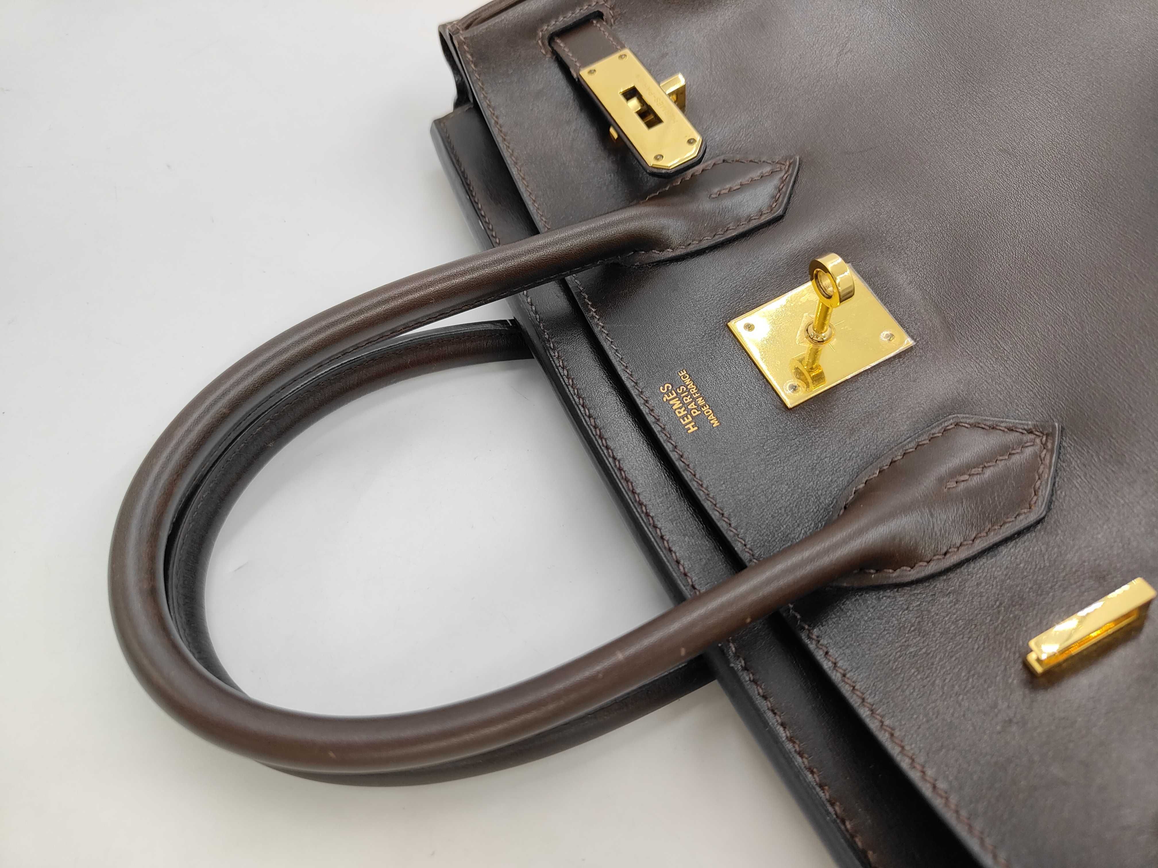 Birkin 30 Box Calf Brown Gold Hardware I Stamp Handbag — view 8