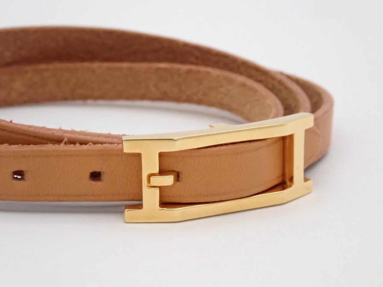 Leather bracelet, "Api 3," choker style, wrist circumference approximately 21cm — view 3
