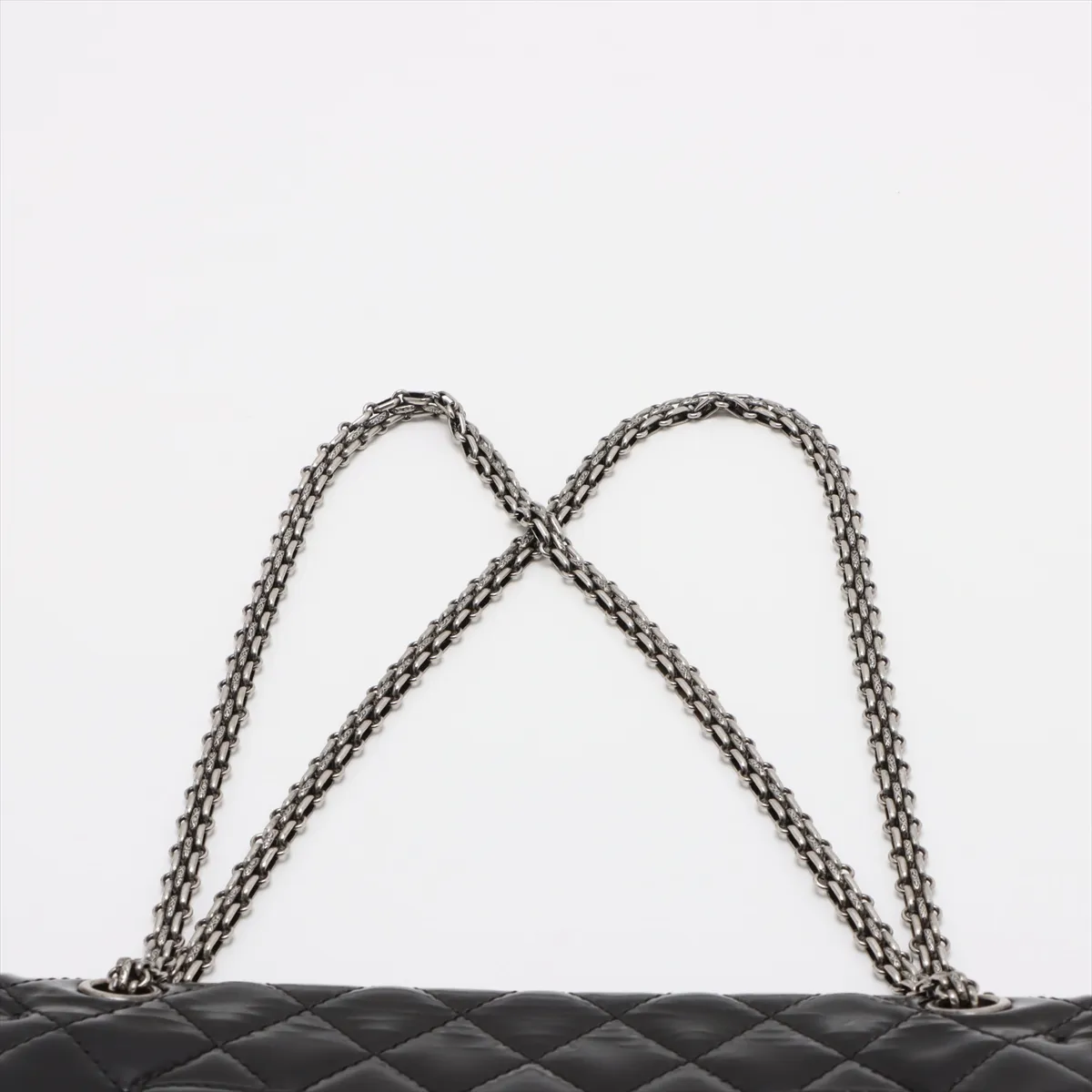 Matelasse 2.55 Patent leather double flap double chain bag black silver hardware 14966940 14th series — view 6