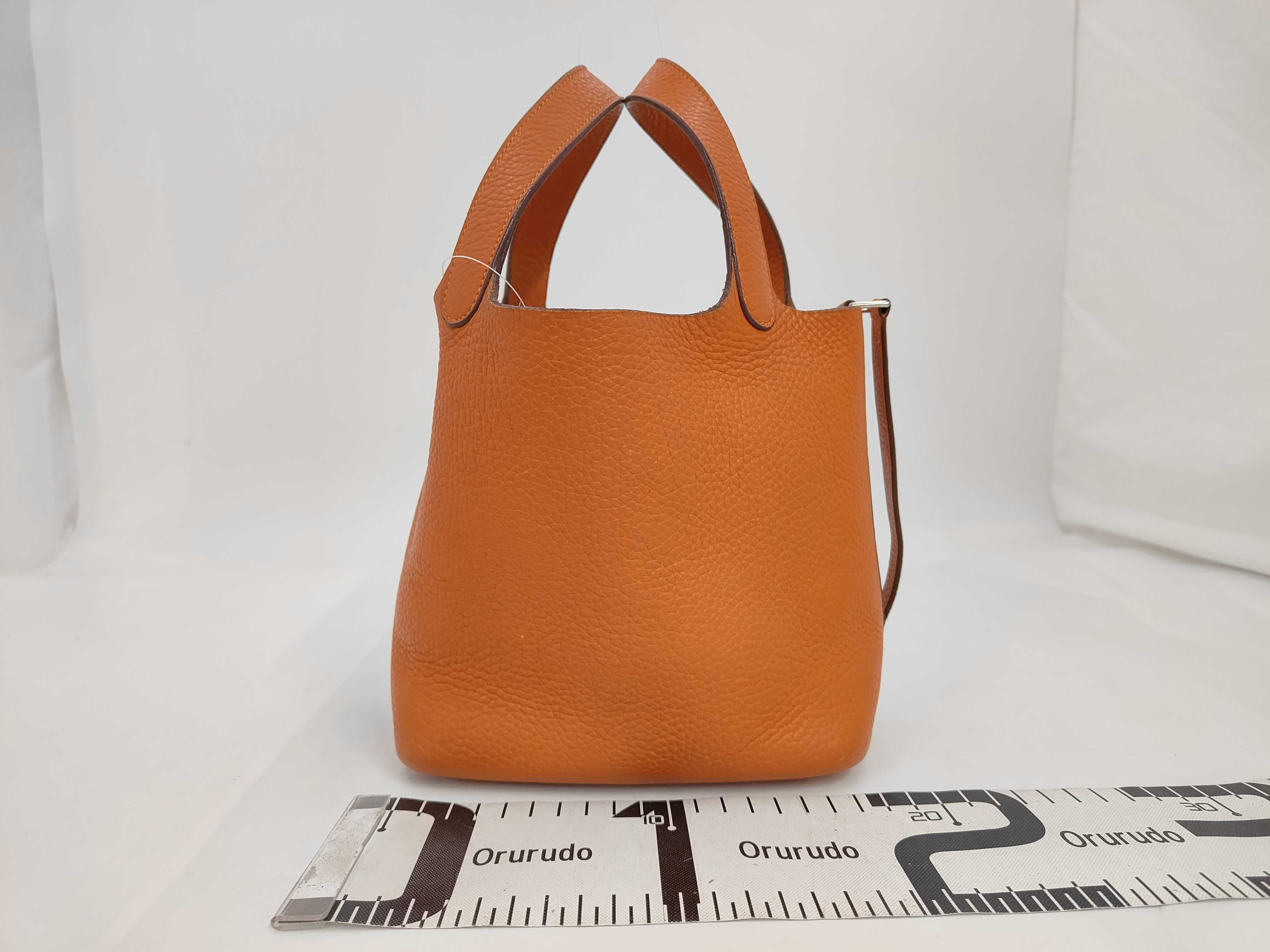 Picotan H stamp orange handbag — view 2