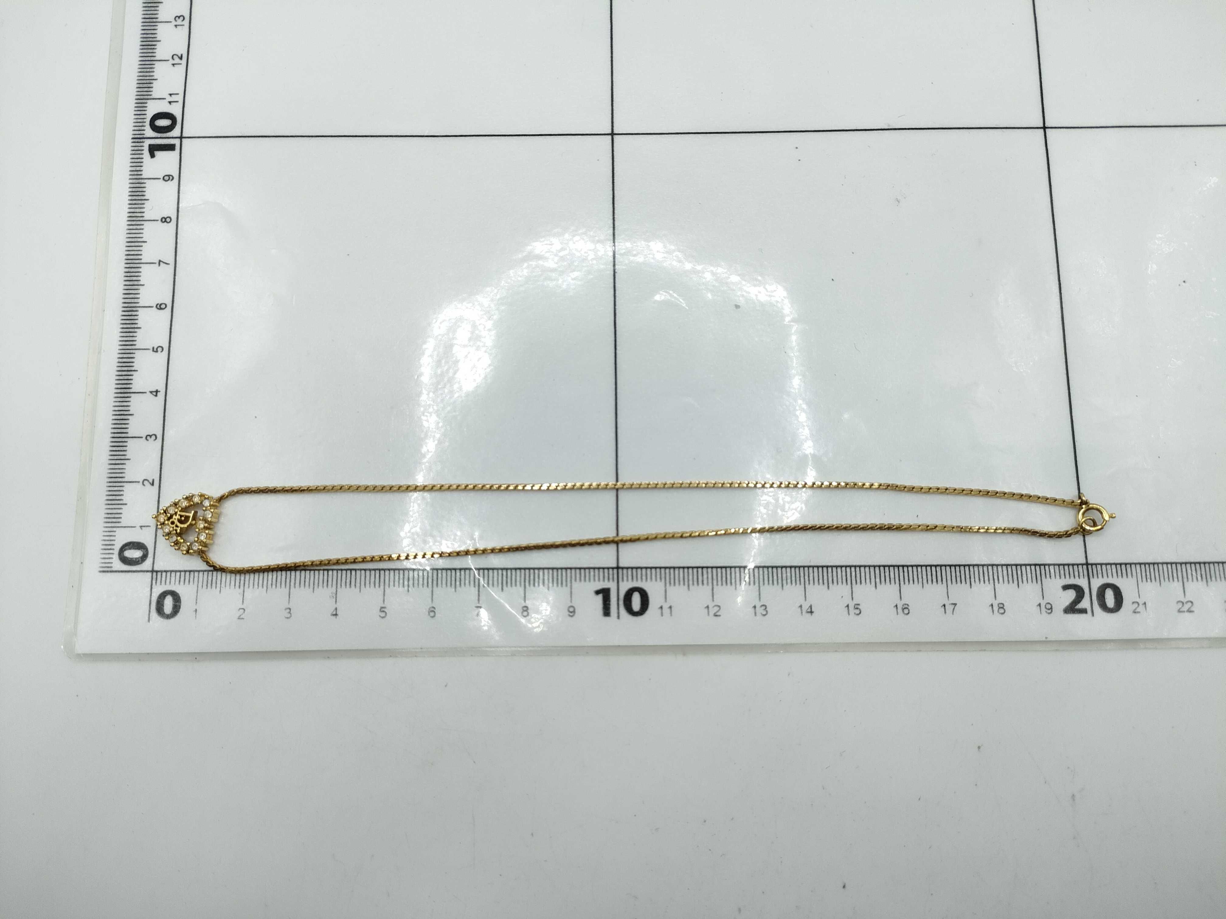 Rhinestone Necklace, Logo, Heart Shape, Gold Necklace — view 5