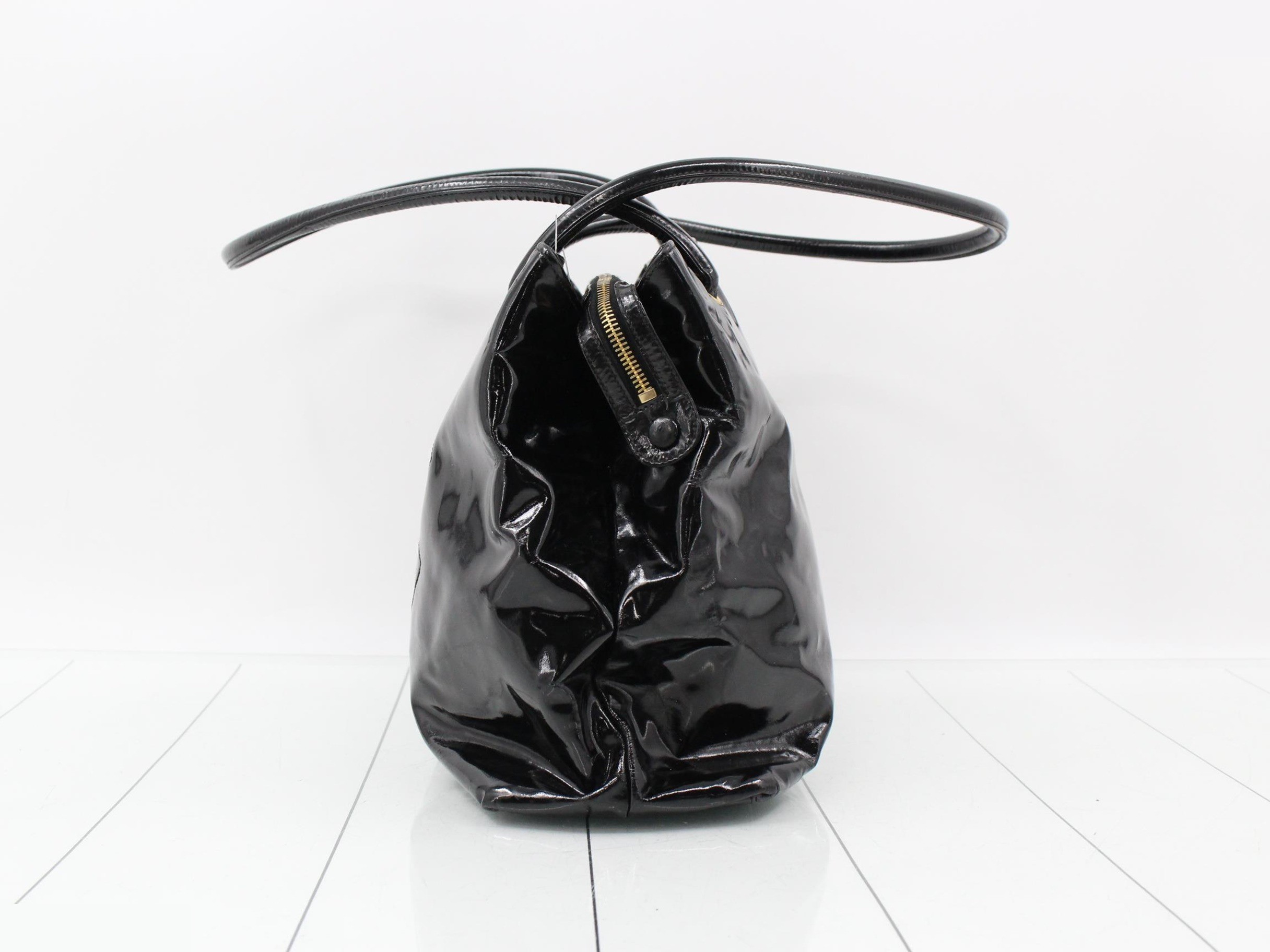 Enamel Coco Mark Semi-Shoulder Bag, Black — view 3