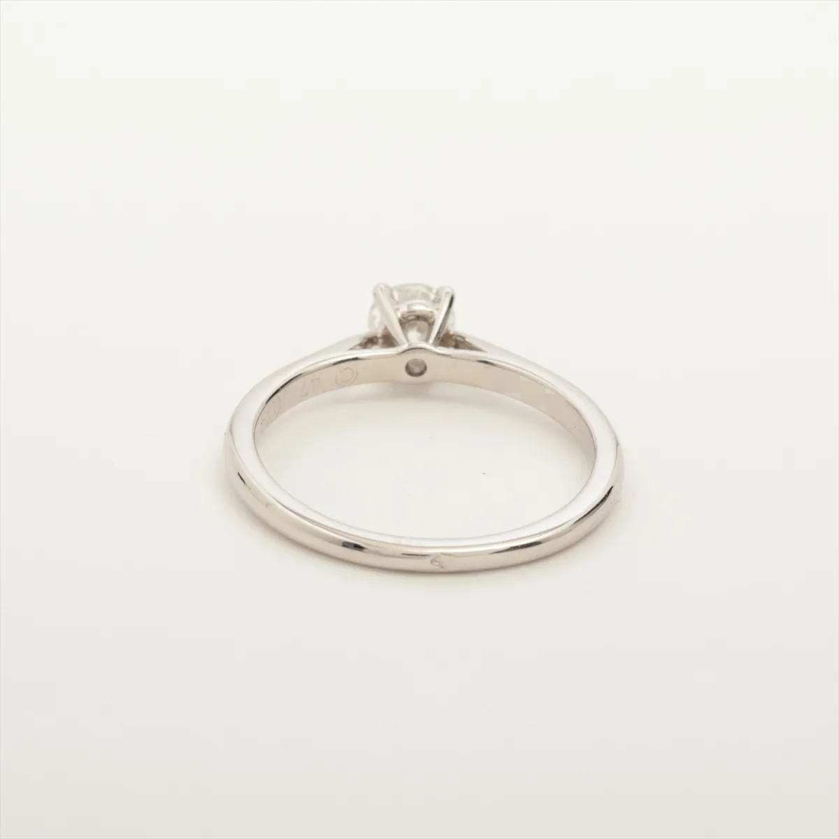 Solitaire 1895 Diamond Ring Pt950 2.3g 0.24 F VS1 VG NONE 47 C017022 Faint engraving Hallmark almost disappeared — view 2