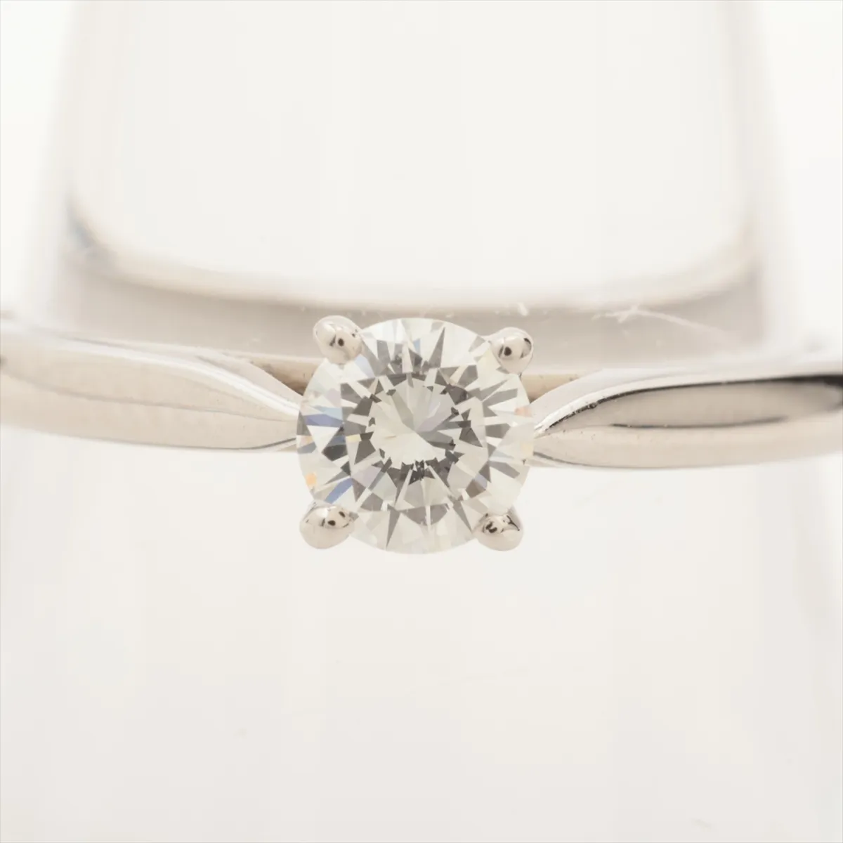 Solitaire 1895 Diamond Ring Pt950 2.3g 0.24 F VS1 VG NONE 47 C017022 Faint engraving Hallmark almost disappeared — view 6