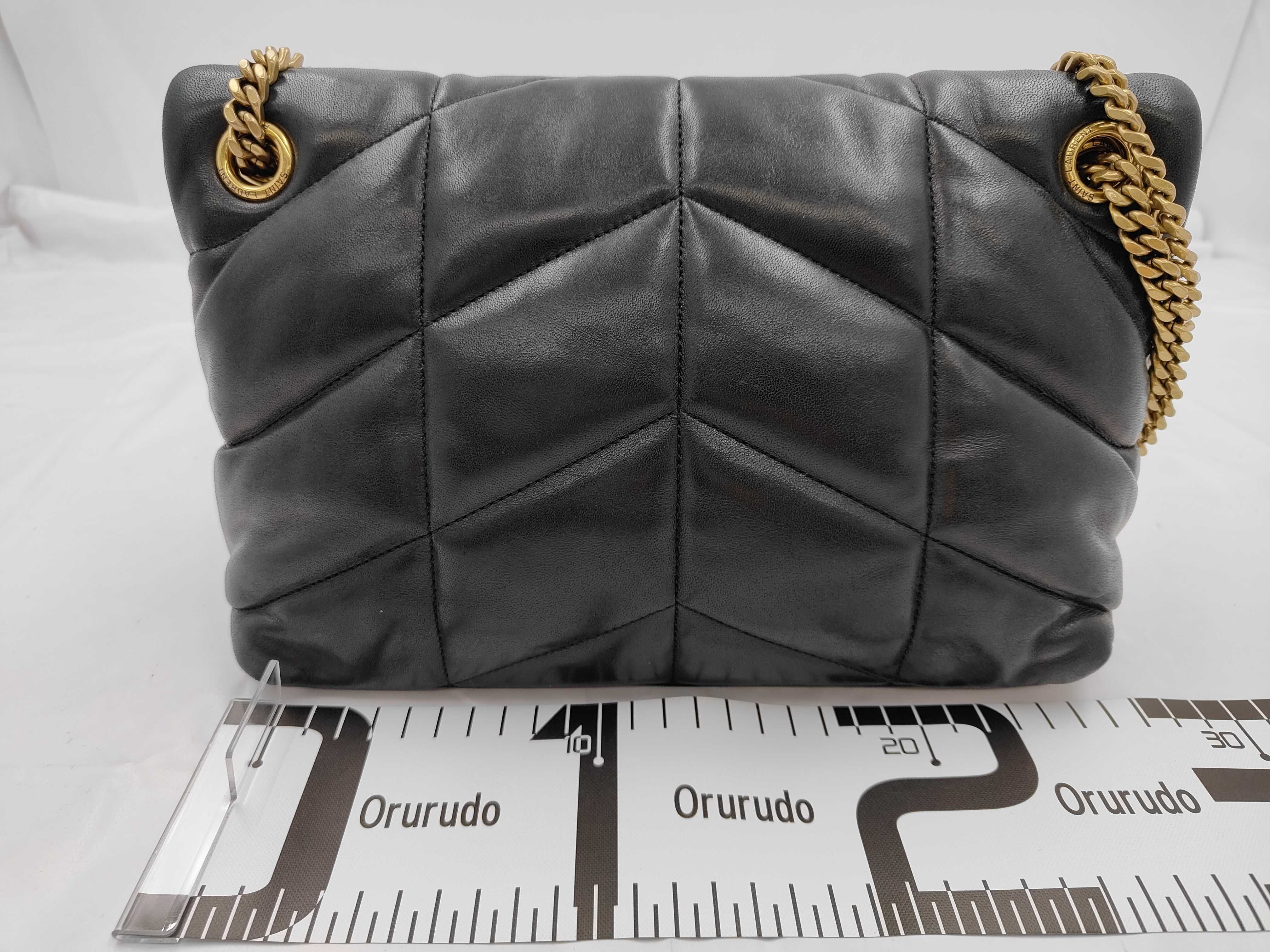 Chain Shoulder Bag, Black Leather Shoulder Bag — view 2