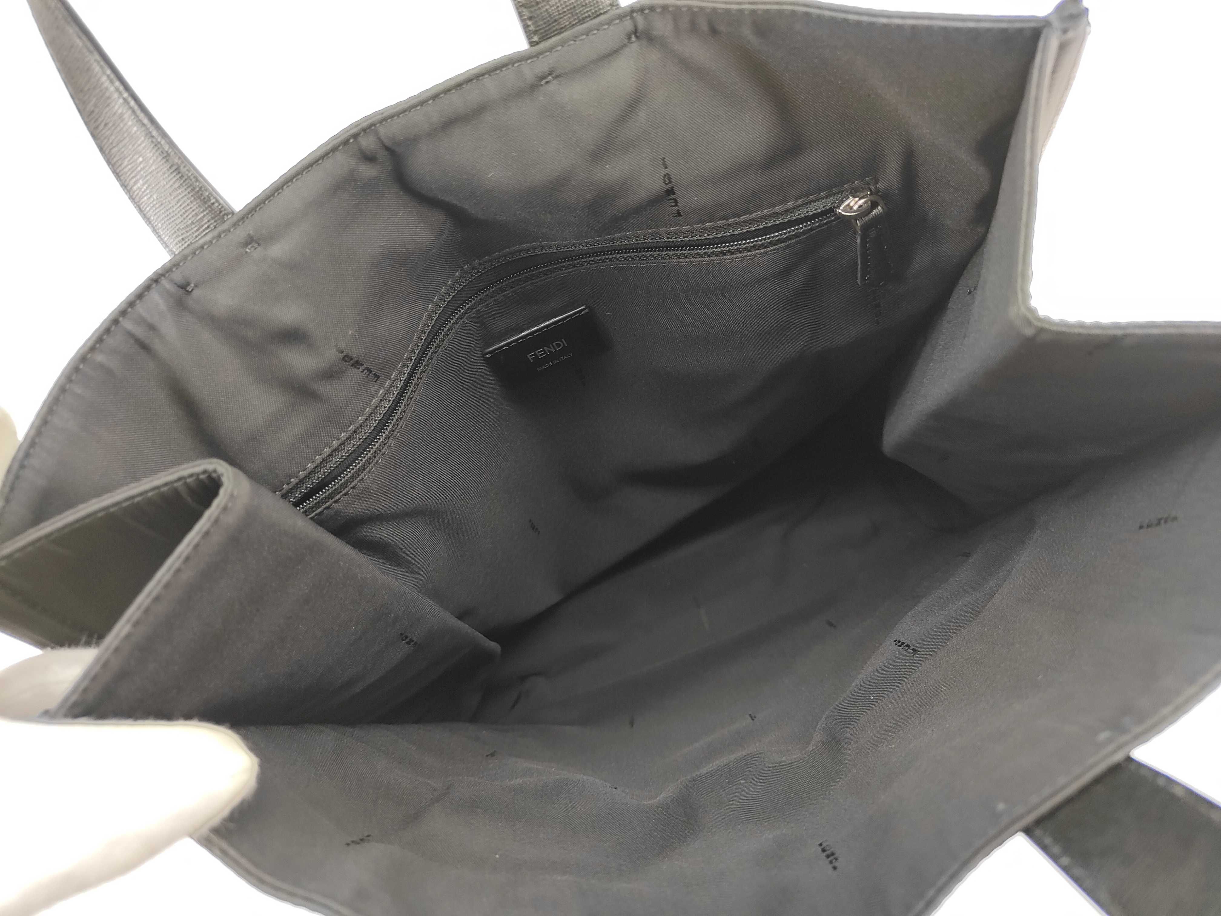 Monster Nylon x Leather Tote Bag, Black, 7VA245 Tote Bag — view 10