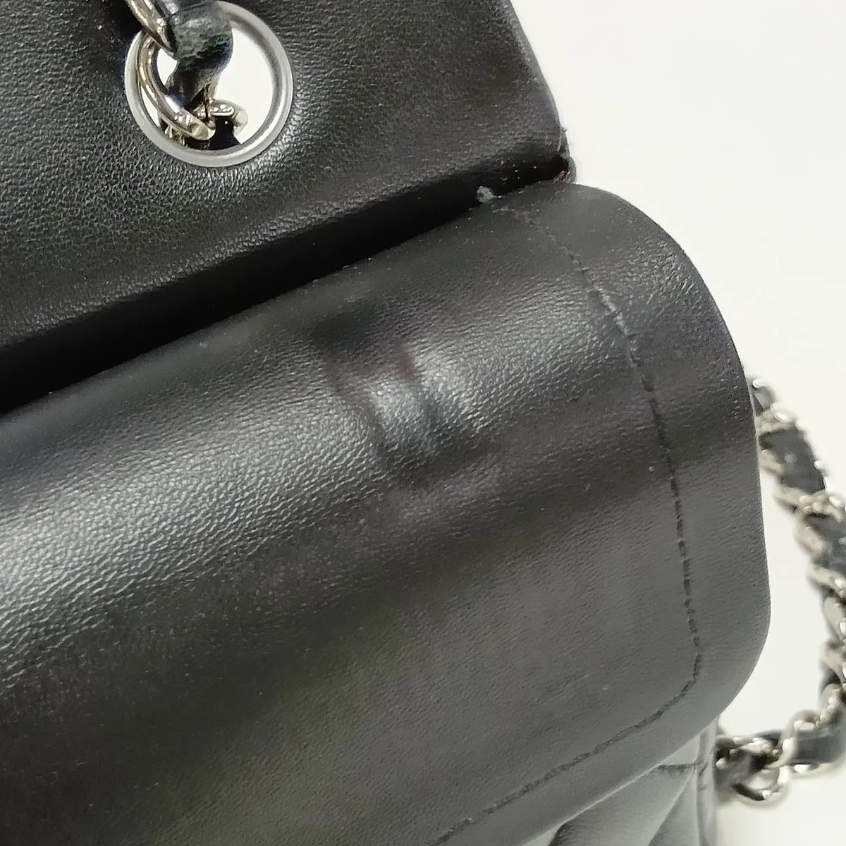[Individually packaged] Chanel Matelassé 23 Small Lambskin Double Flap Double Chain Bag, Black with Silver Hardware, 28243299, Serial Number 28, A01113 — view 11