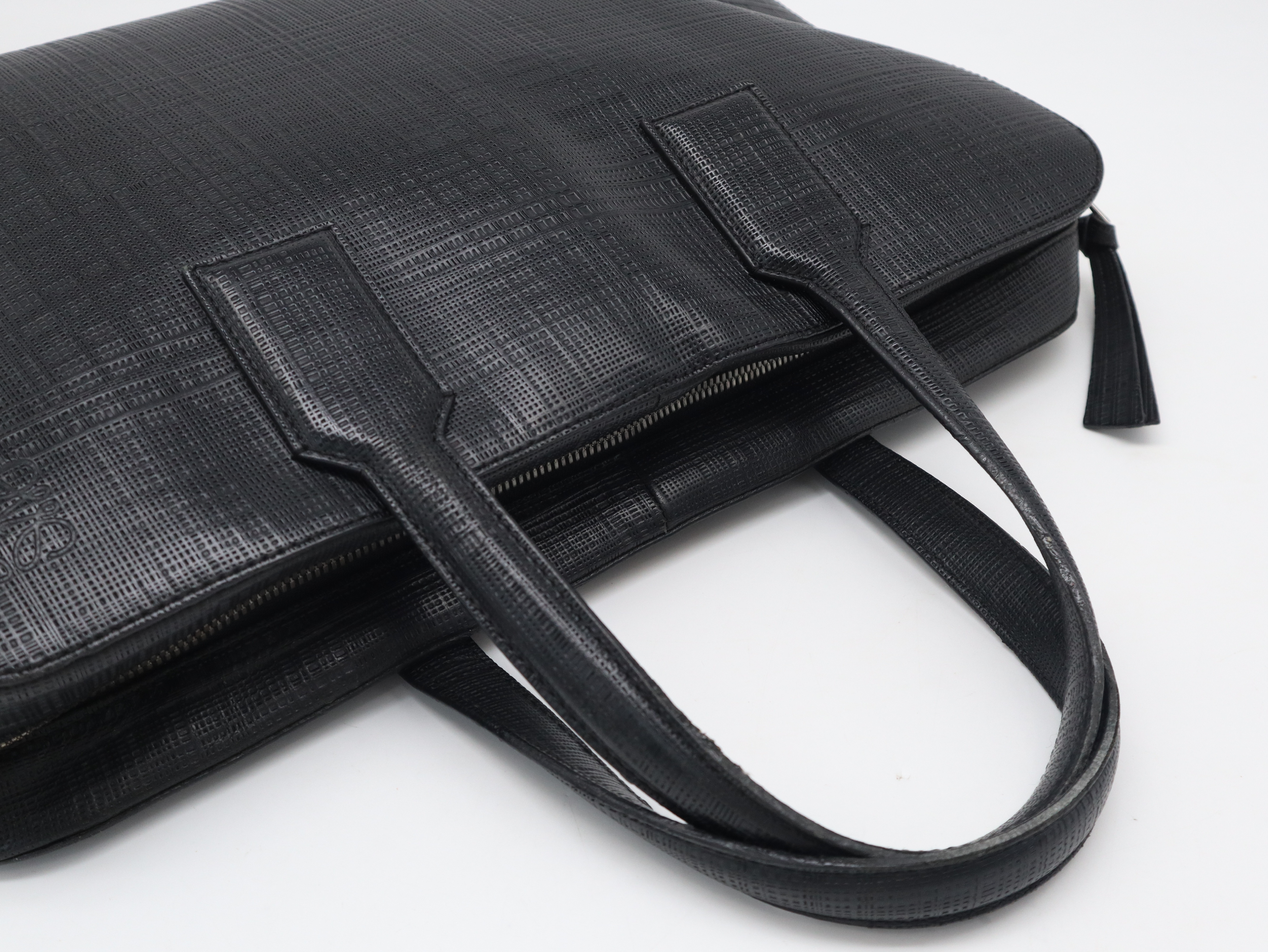 Leather Goya Briefcase Black Business Bag — view 6