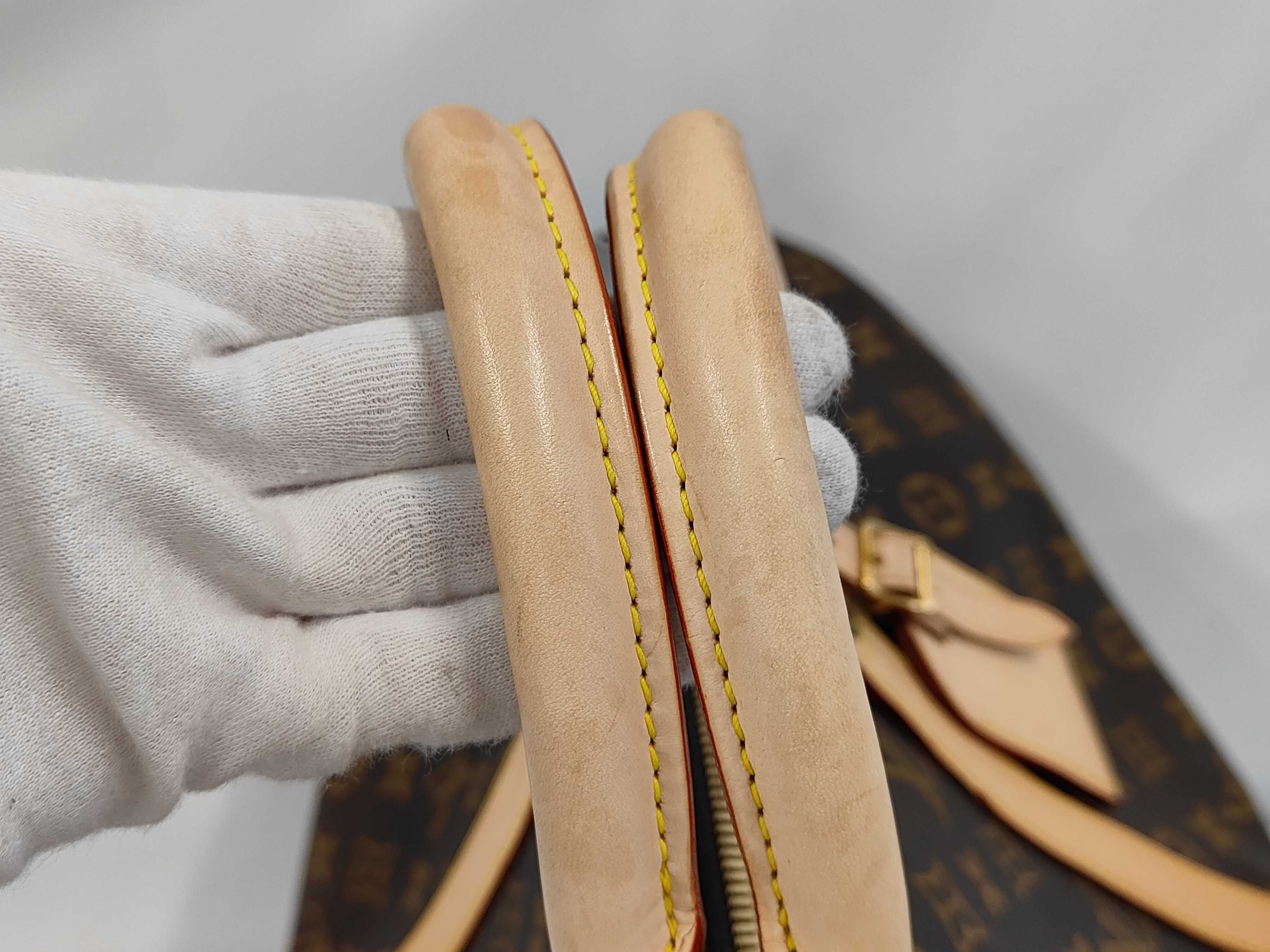 Monogram Keepall 50 M41426 Shoulder Bag with Padlock, Name Tag, and Handle Strap. *Leather stains present. M41426 TH0053 Boston Bag — view 5