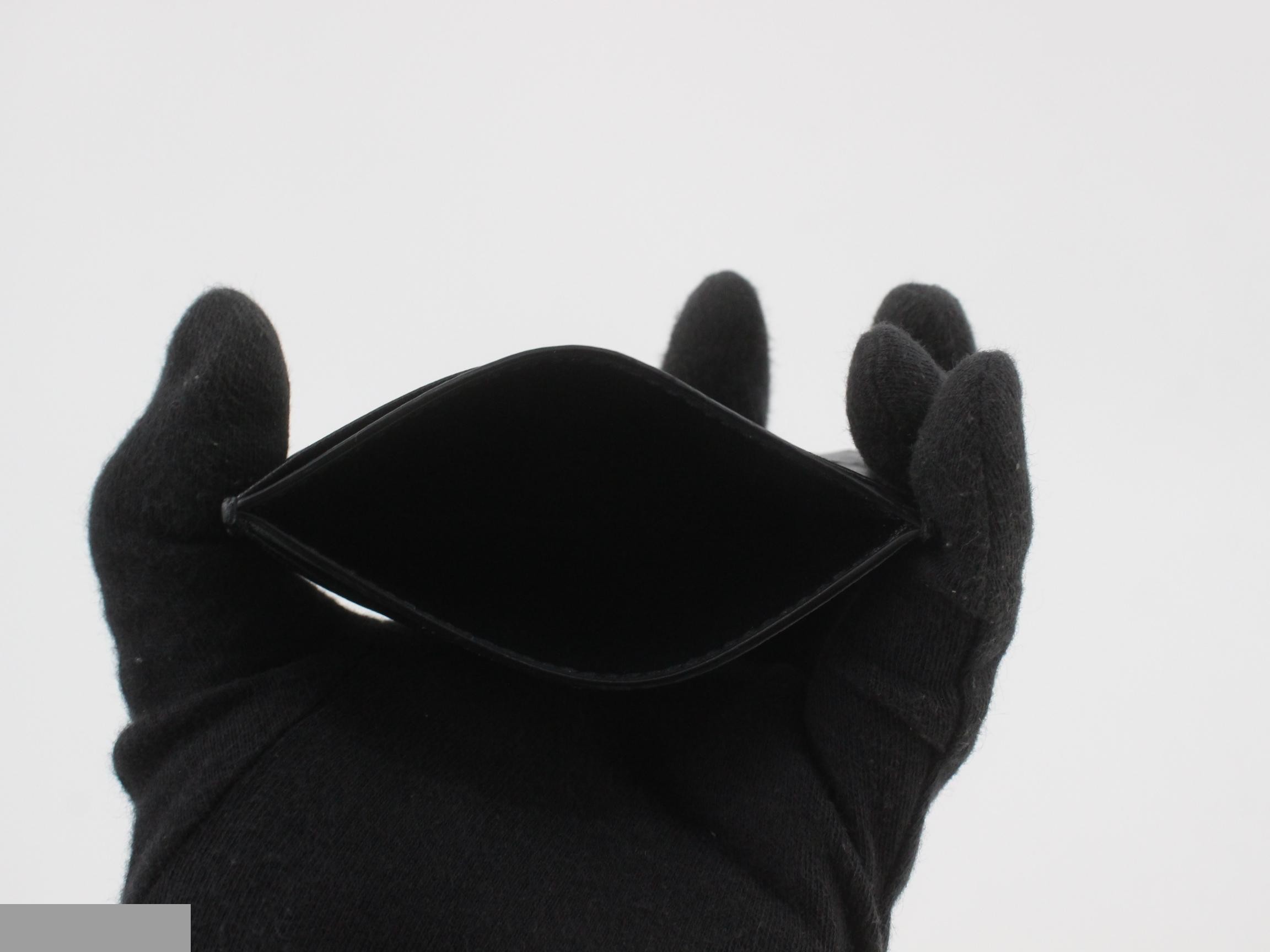 Medium Intrecciato Card Case, Leather, Black — view 4