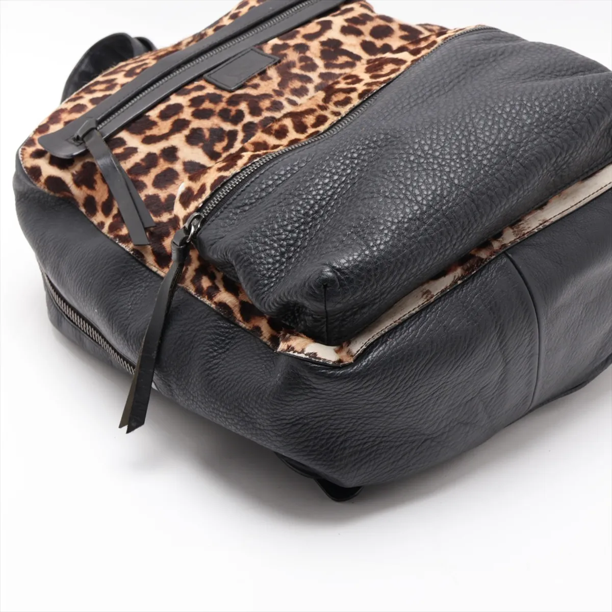 Calf Hair x Leather Backpack/Rucksack Brown x Black — view 4