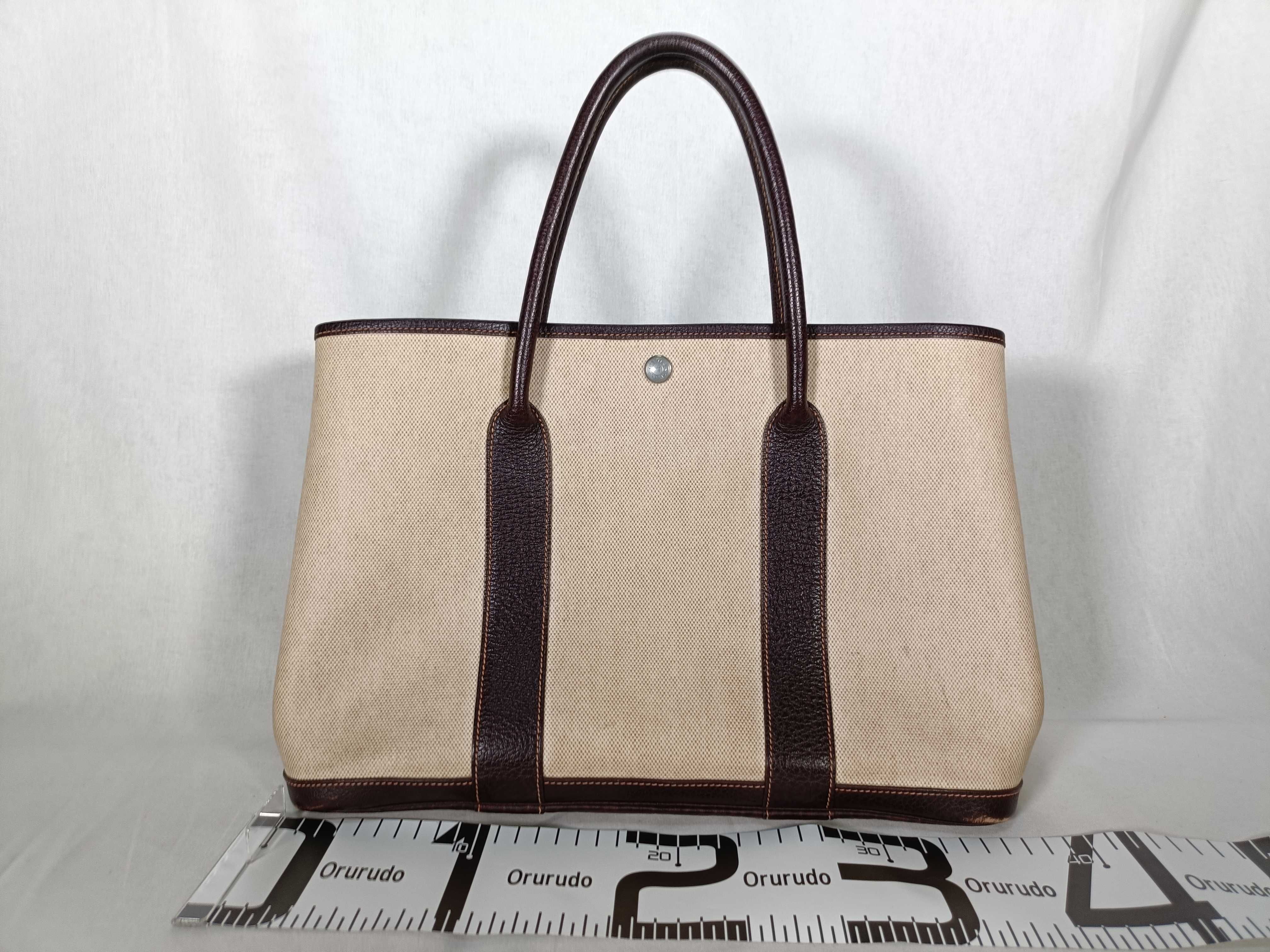 Garden Party 36 PM Toile H x Buffle Beige x Brown Silver Hardware T: 2015 Tote Bag — view 2