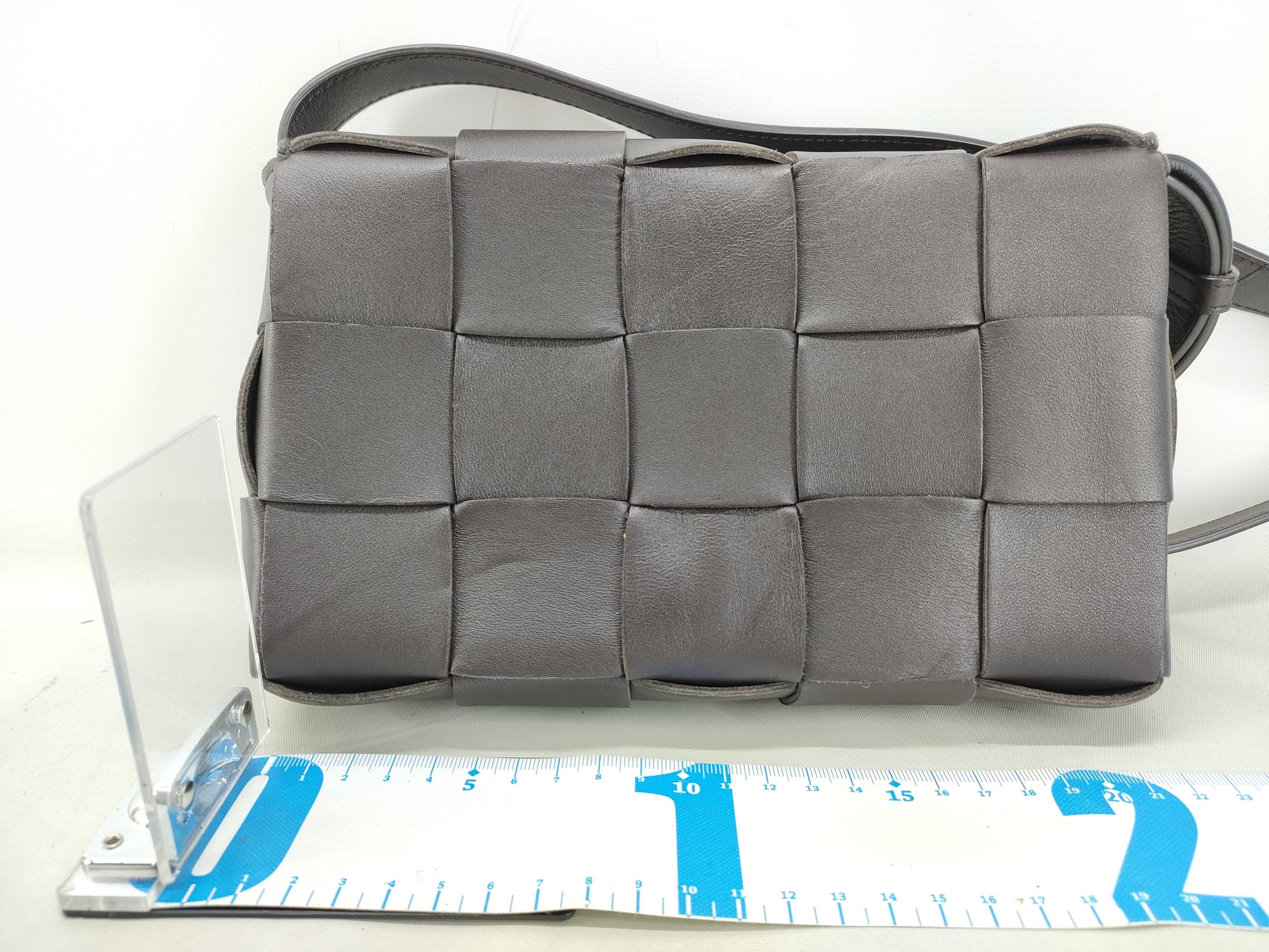 Maxi Intrecciato Cassette Leather Shoulder Bag, Brown — view 2