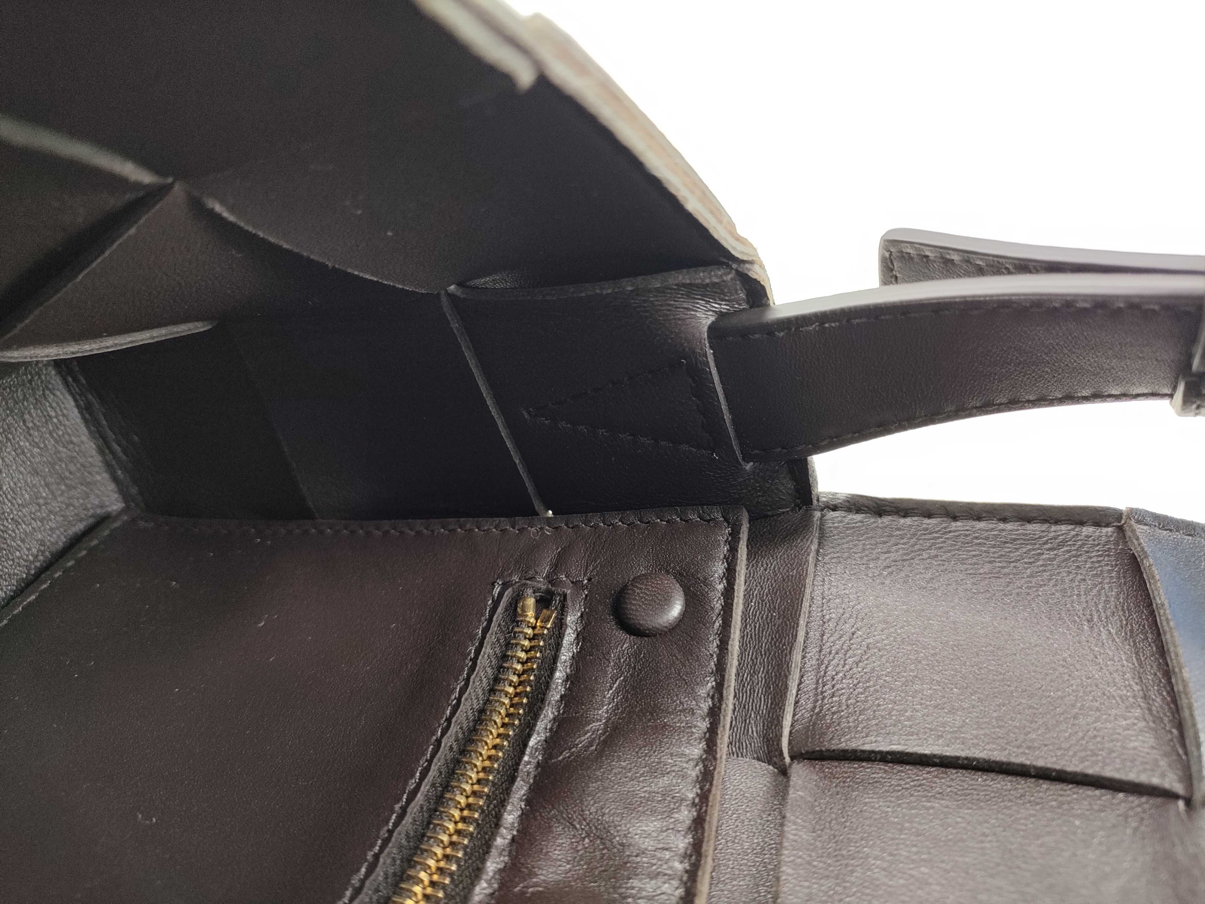 Maxi Intrecciato Cassette Leather Shoulder Bag, Brown — view 10