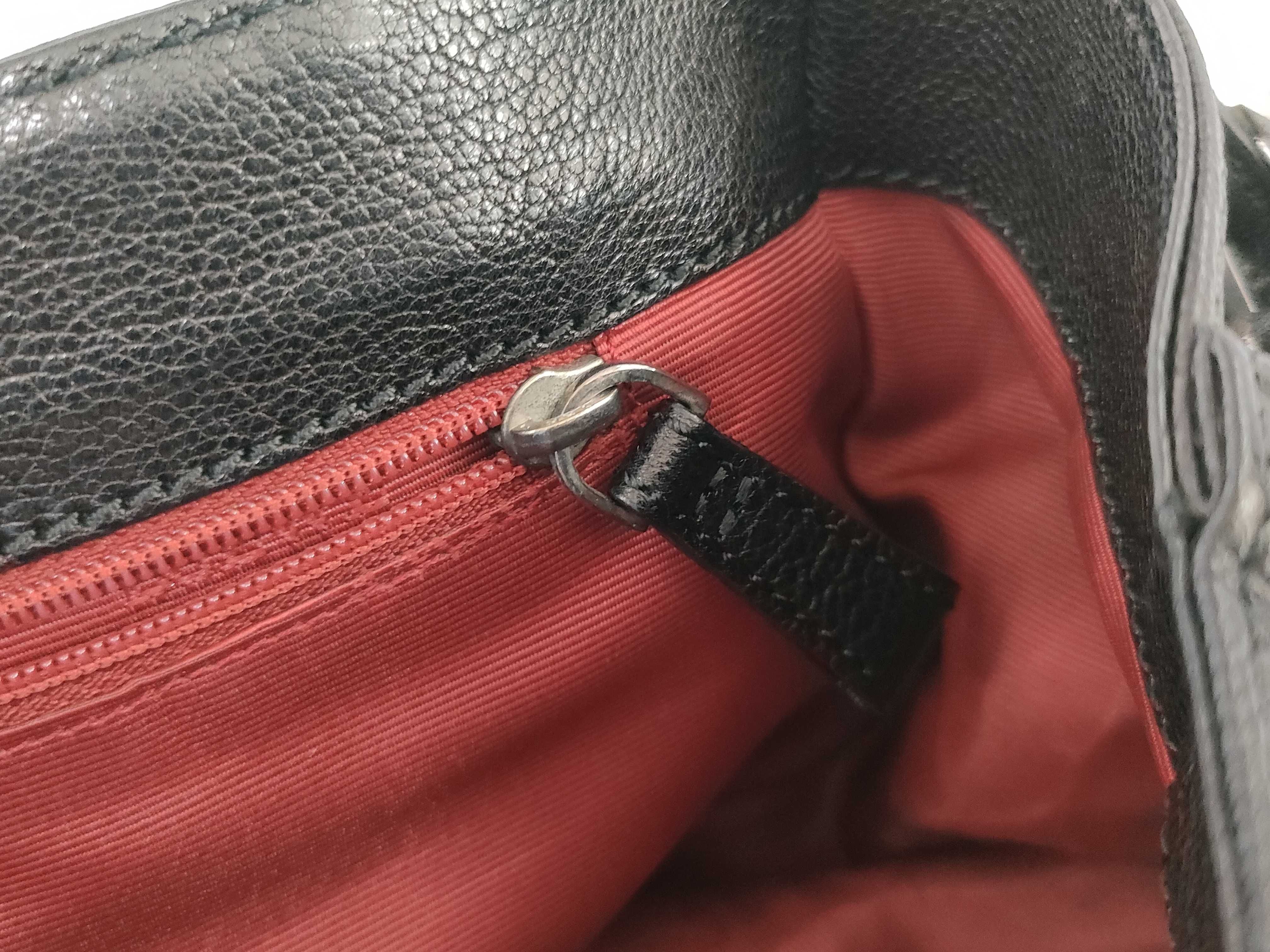 Anagram Studded Black Leather Shoulder Bag — view 12