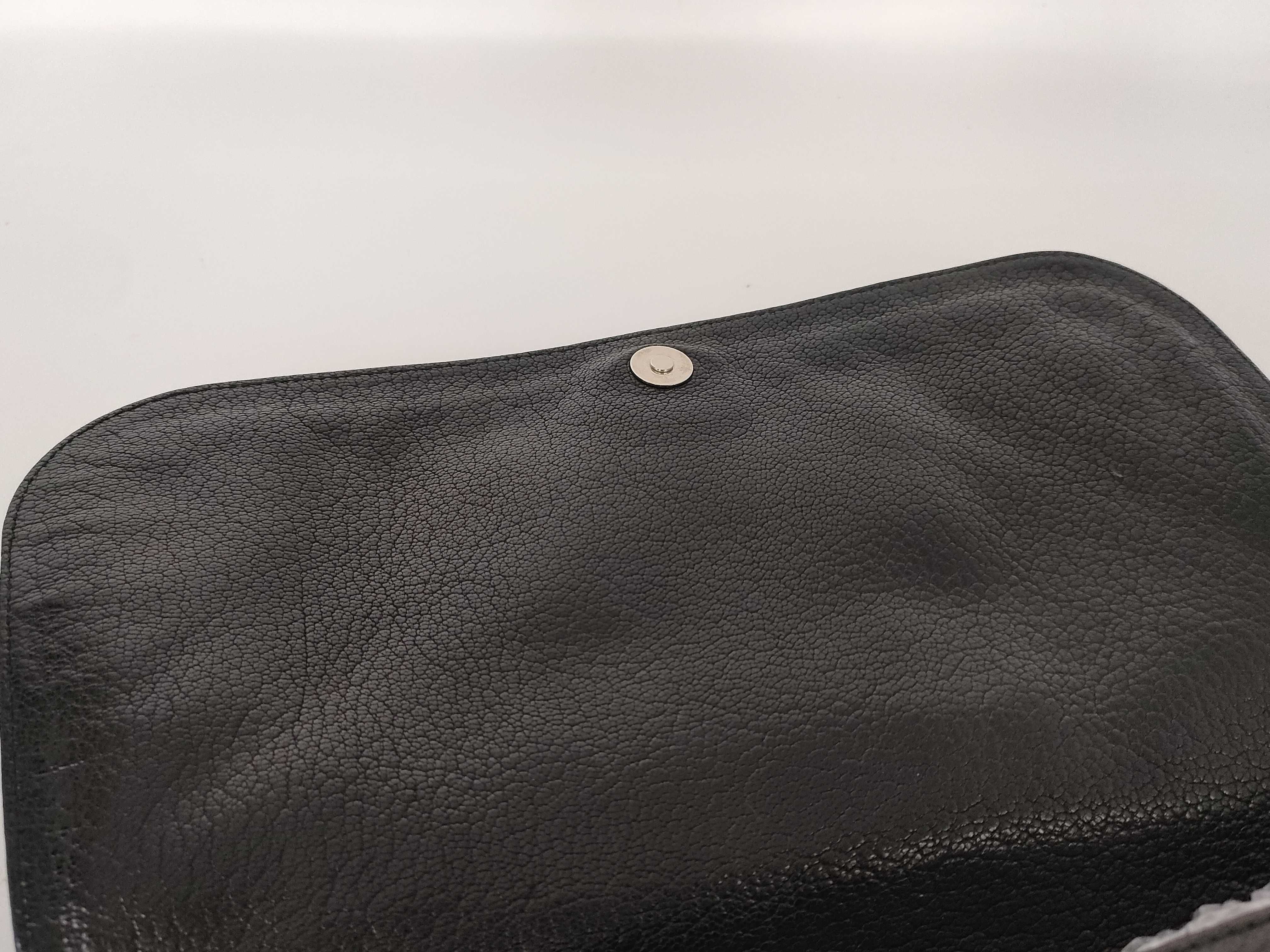 Anagram Studded Black Leather Shoulder Bag — view 8