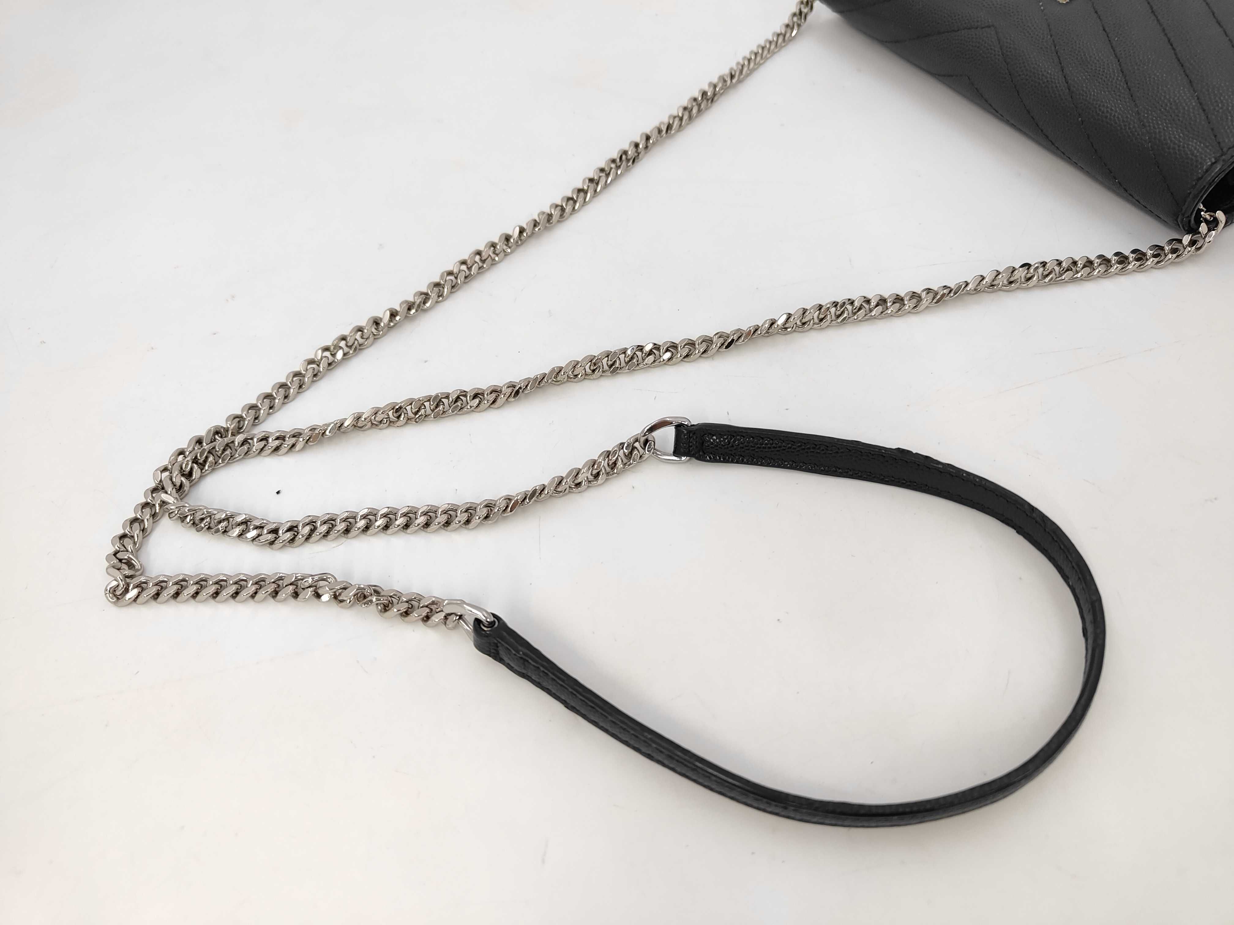 Paris Cassandra Leather Chain Shoulder Bag Black Shoulder Bag — view 3