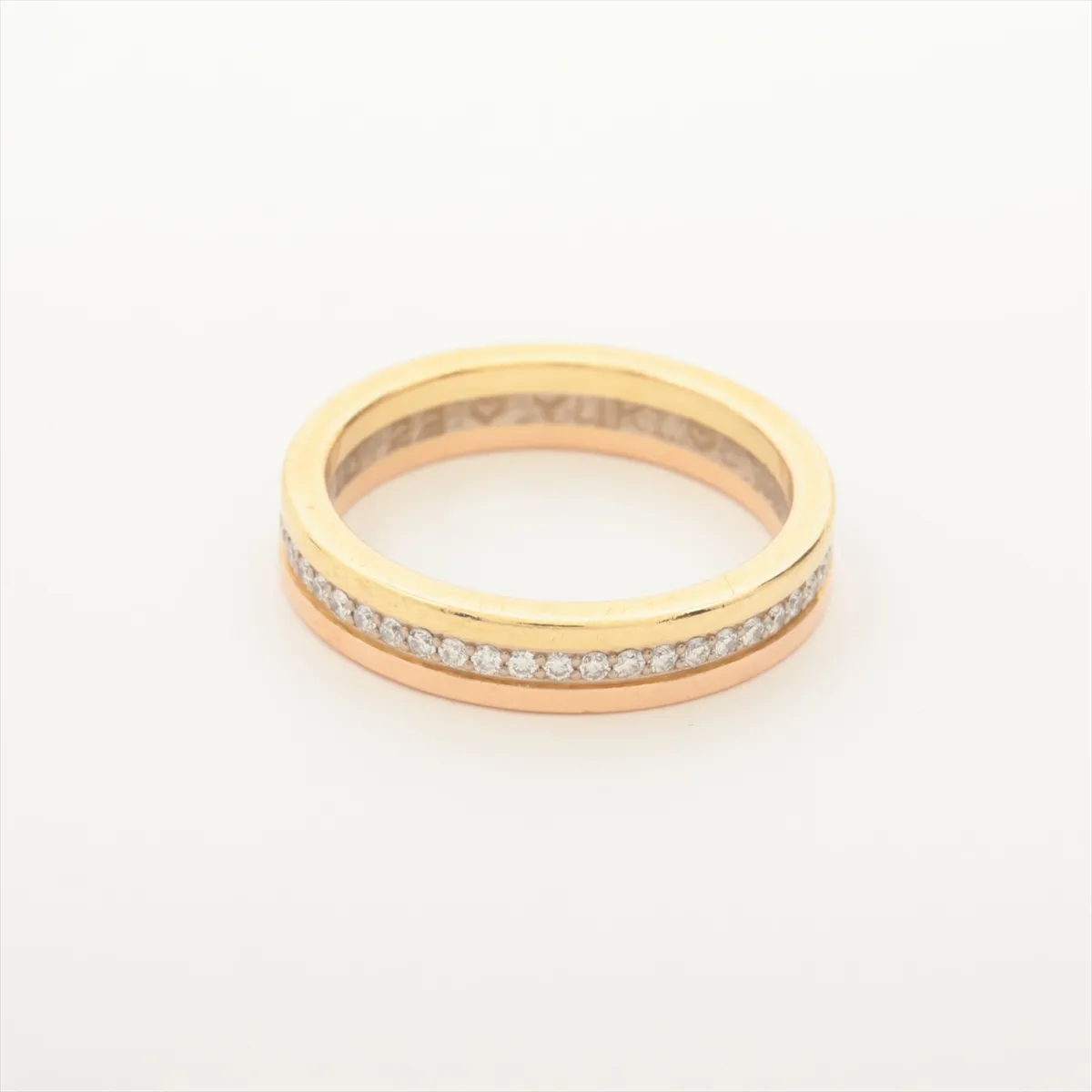 Vendome Louis Cartier Three Color Diamond Ring 750(YG×PG×WG) 4.0g 48 Name OO0330 Inside — view 2