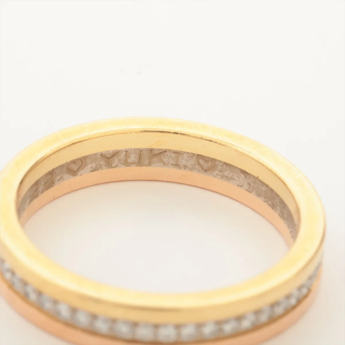 Vendome Louis Cartier Three Color Diamond Ring 750(YG×PG×WG) 4.0g 48 Name OO0330 Inside — view 5
