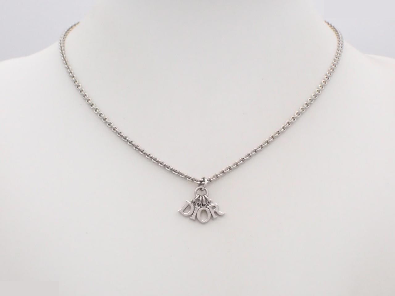 Logo silver necklace, chain approximately 42cm — view 3