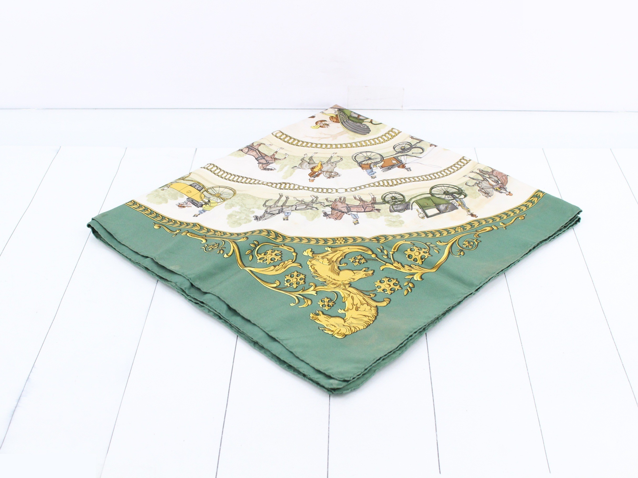 Carré 90 "A Walk to Longchamp" Silk Scarf — view 2