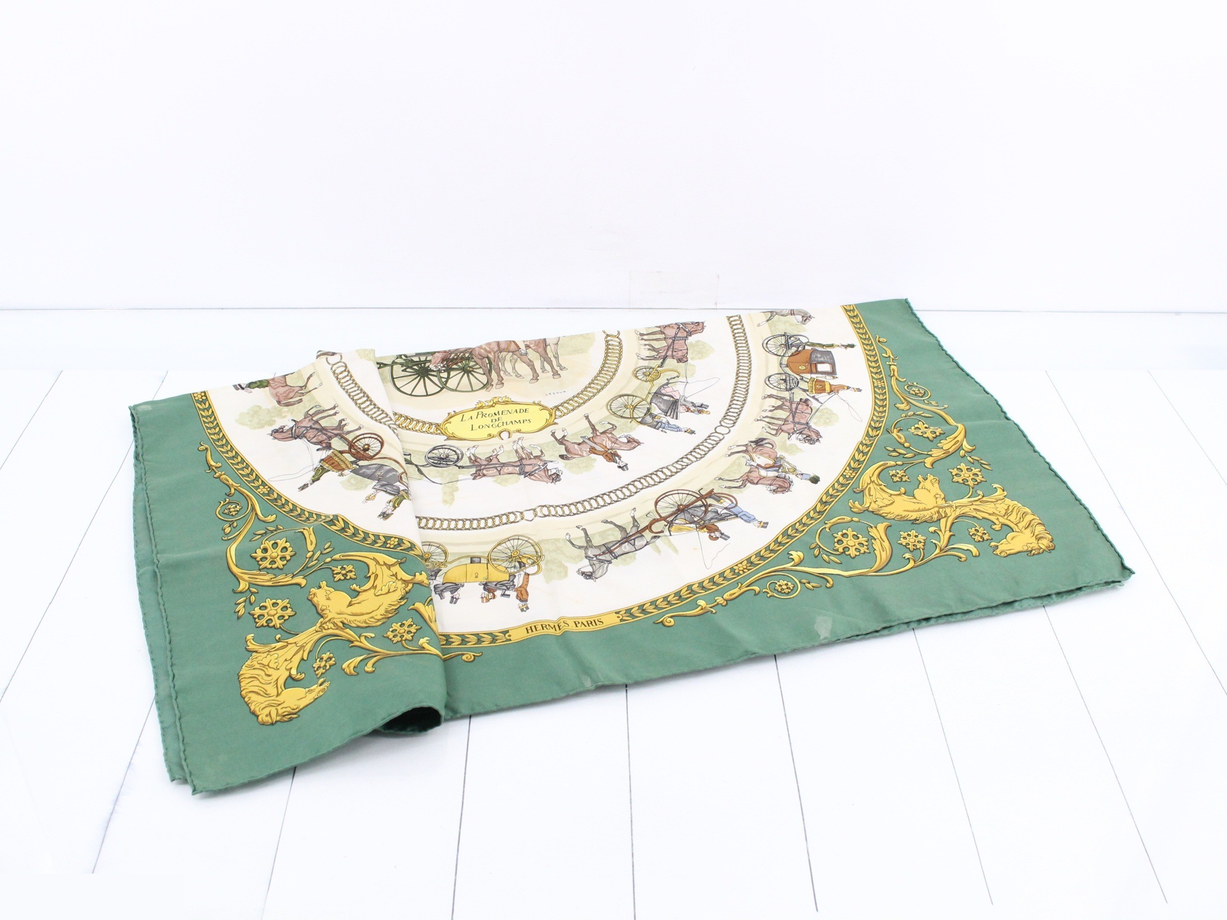Carré 90 "A Walk to Longchamp" Silk Scarf — view 3