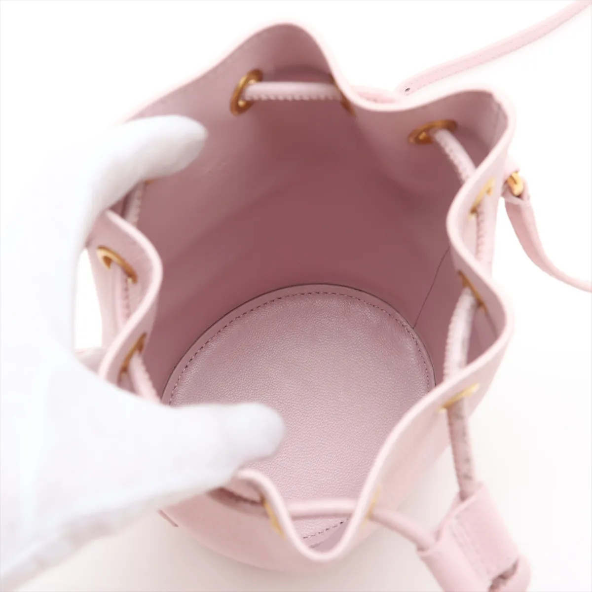 V-logo leather shoulder bag, pink — view 6